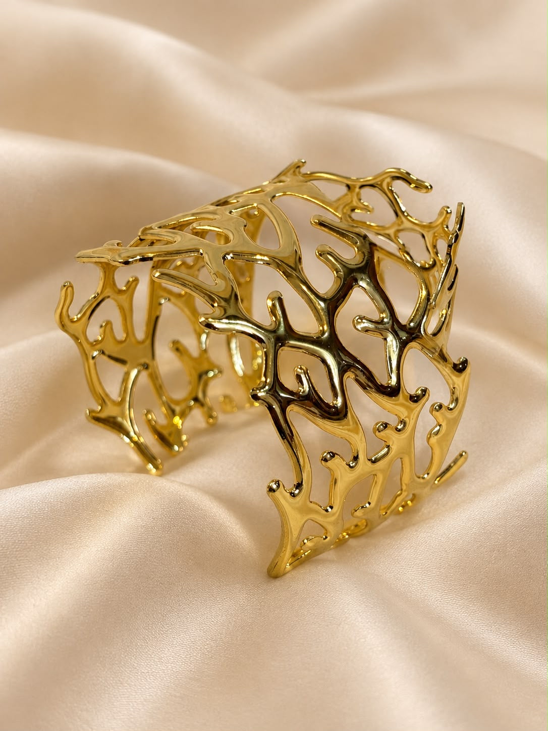 Golden Abstract Cuff bangle-B21