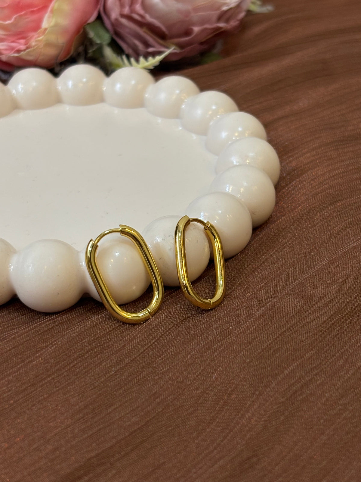Elongated Oval Hoops-E014
