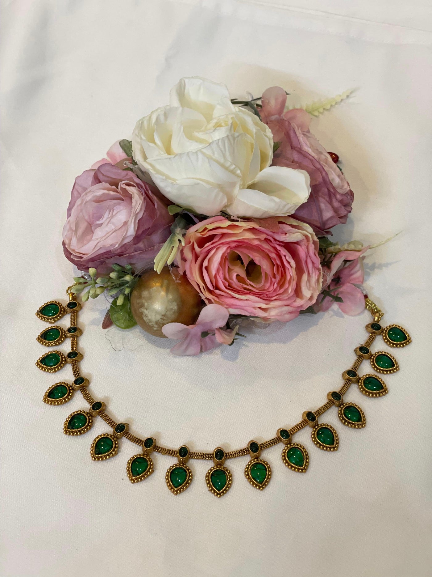 Green Drop Statement Necklace