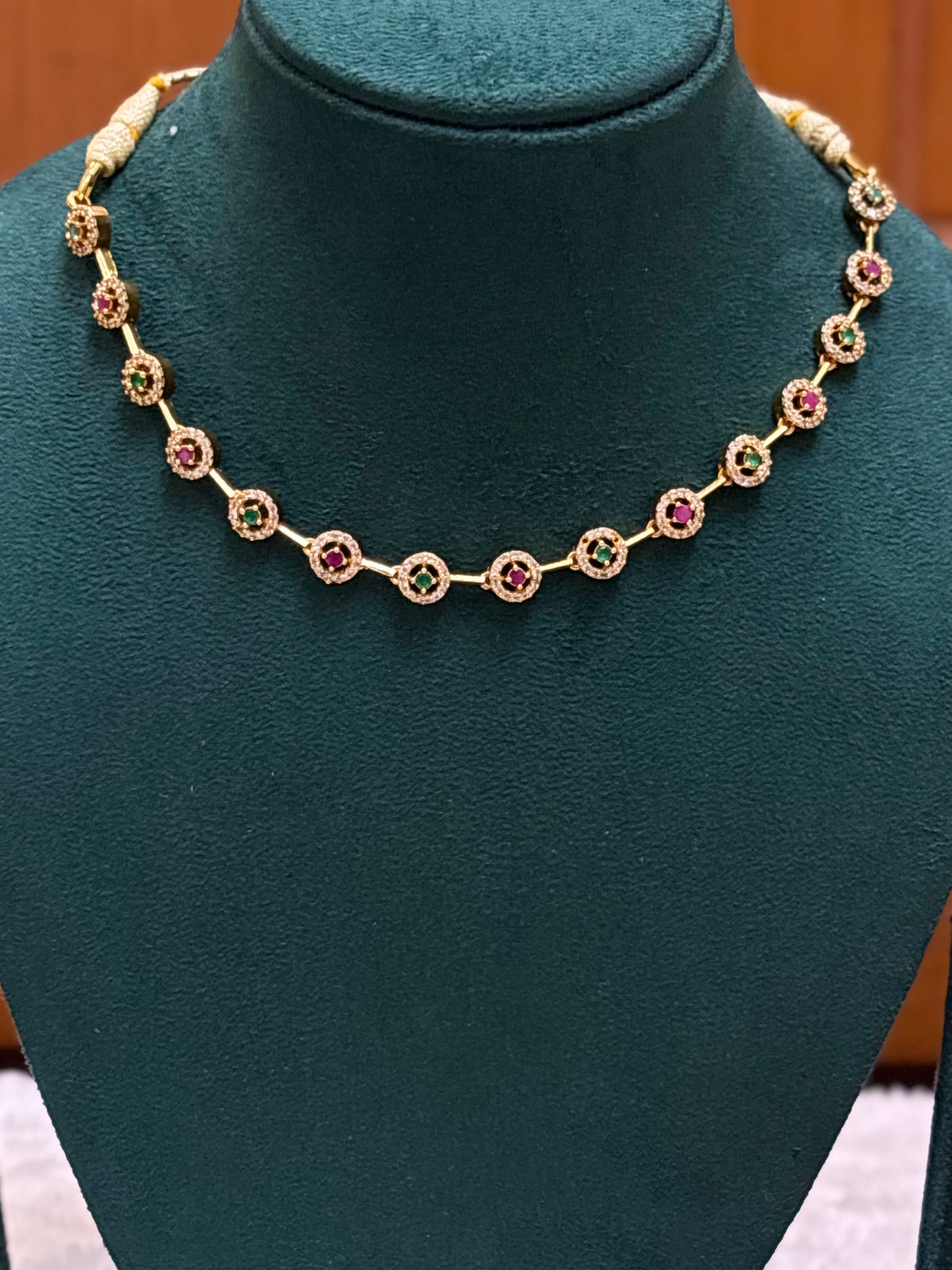 Ruby & Emerald Link Necklace-CH034
