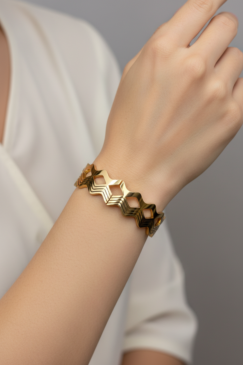 Golden Maze Bangle-B03