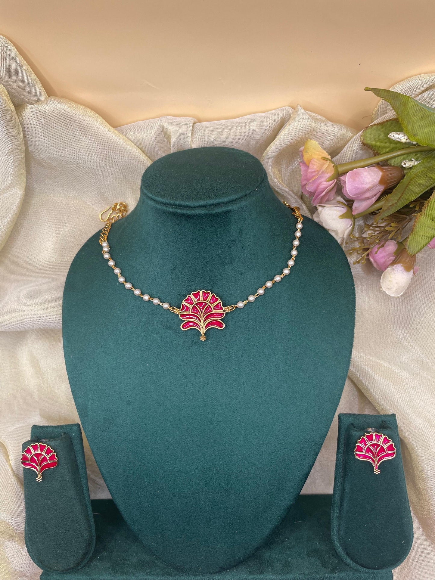 Ruby Bloom Pearl Set