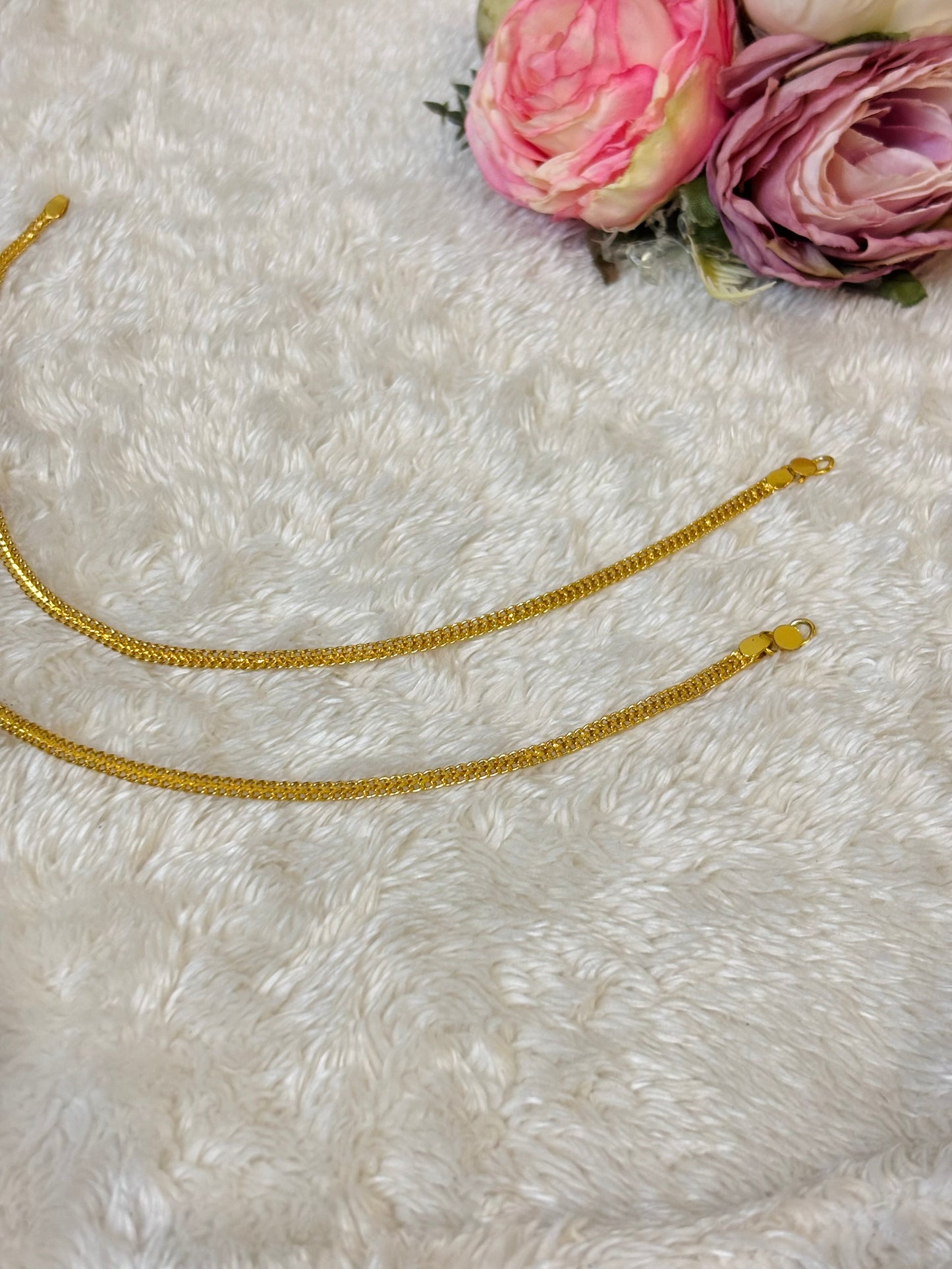 Sleek Gold Chain Anklet-A019