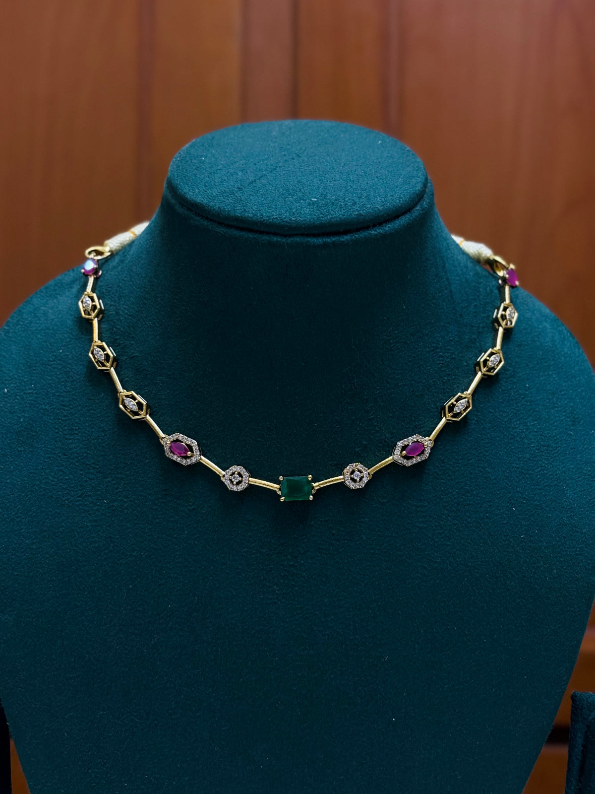 Emerald & Ruby Necklace-AD029