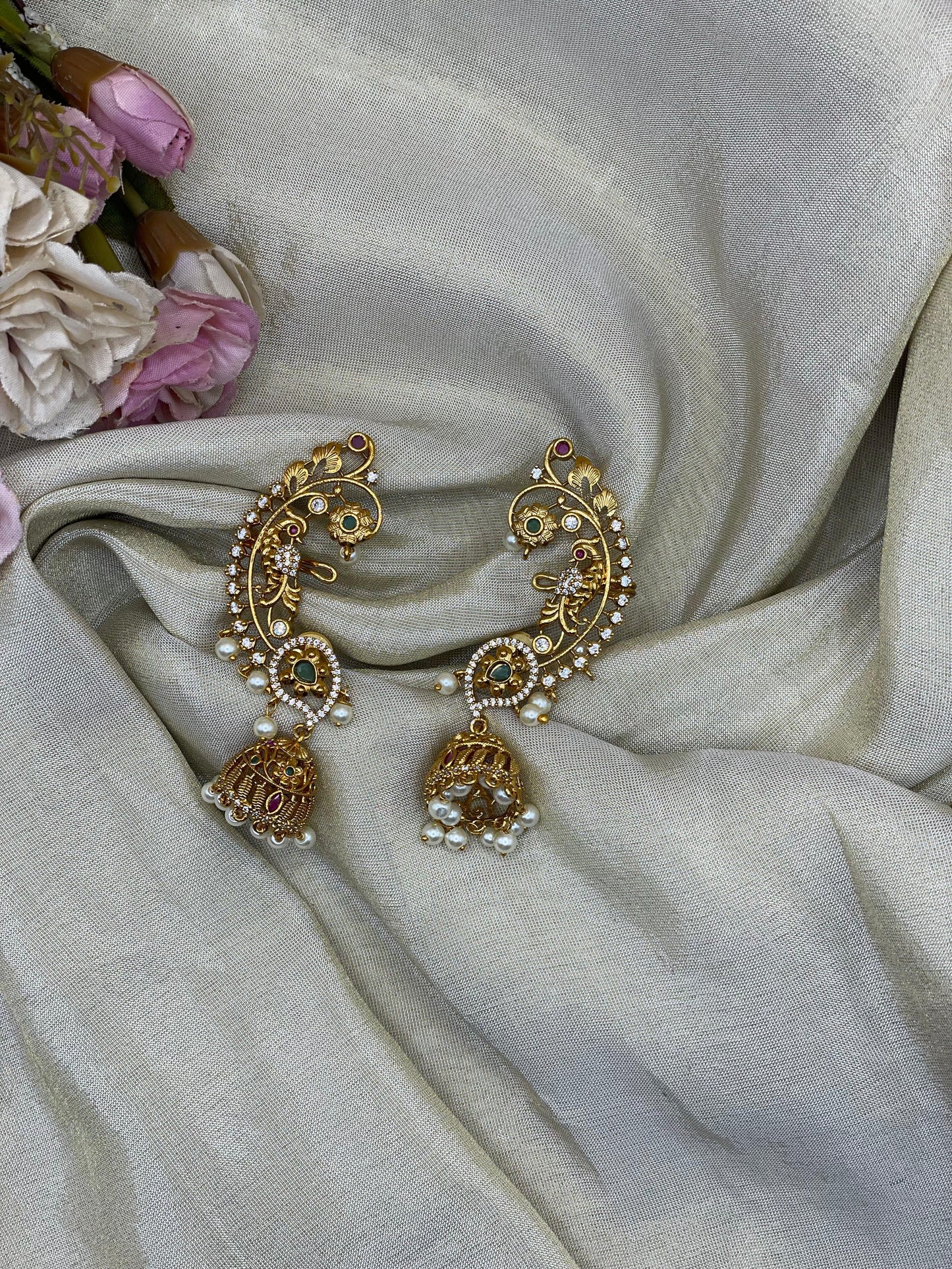 Royal Kundan Earcuff with Jhumka-EC002