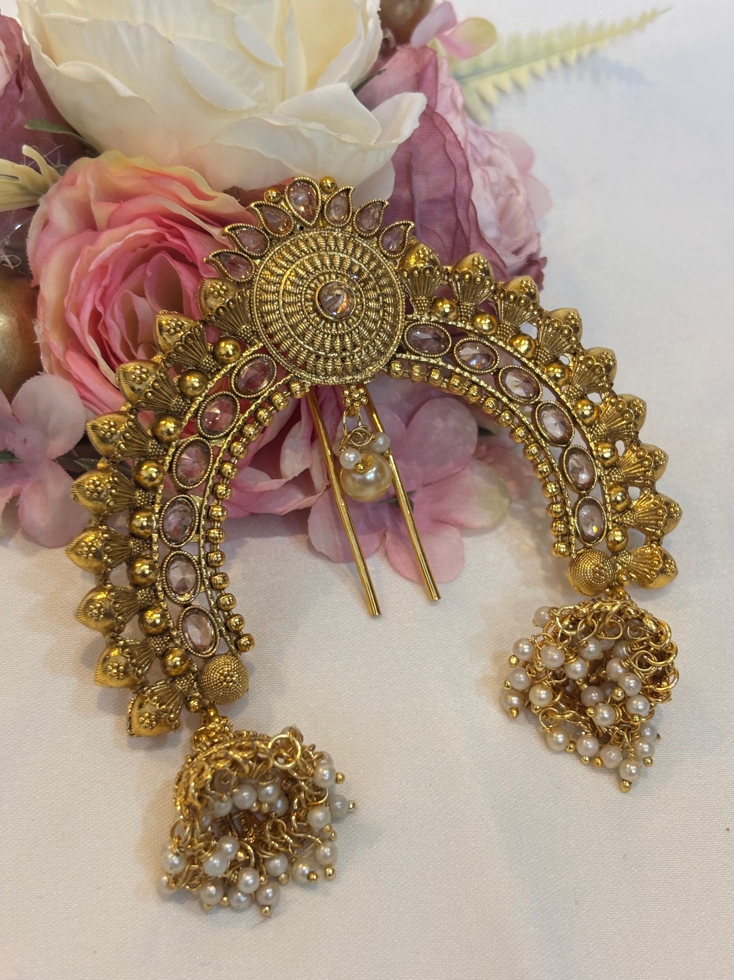 Pearl Jhumka Hair Brooch-H014(03)