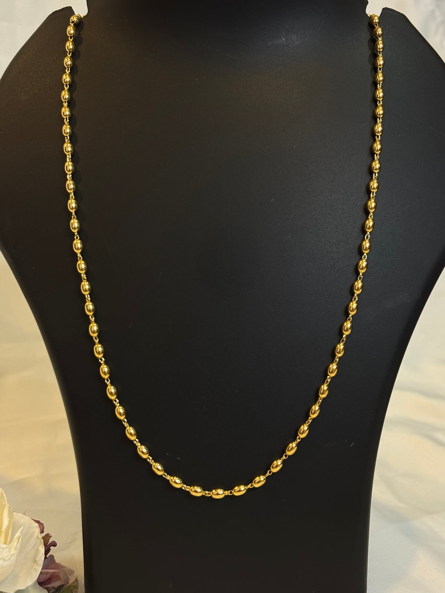 Gold beaded necklace-NK05