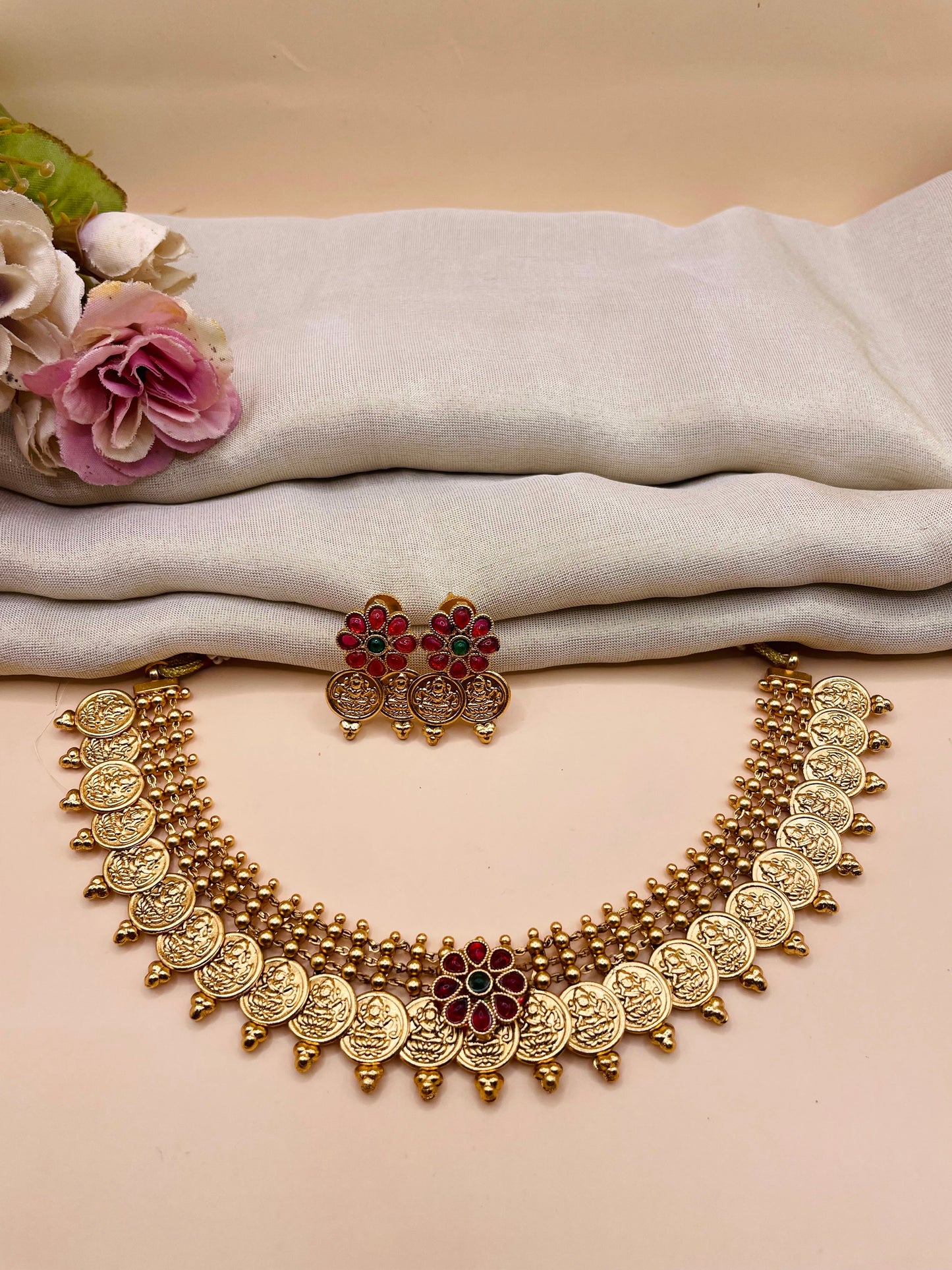 Lakshmi Coin Choker Set