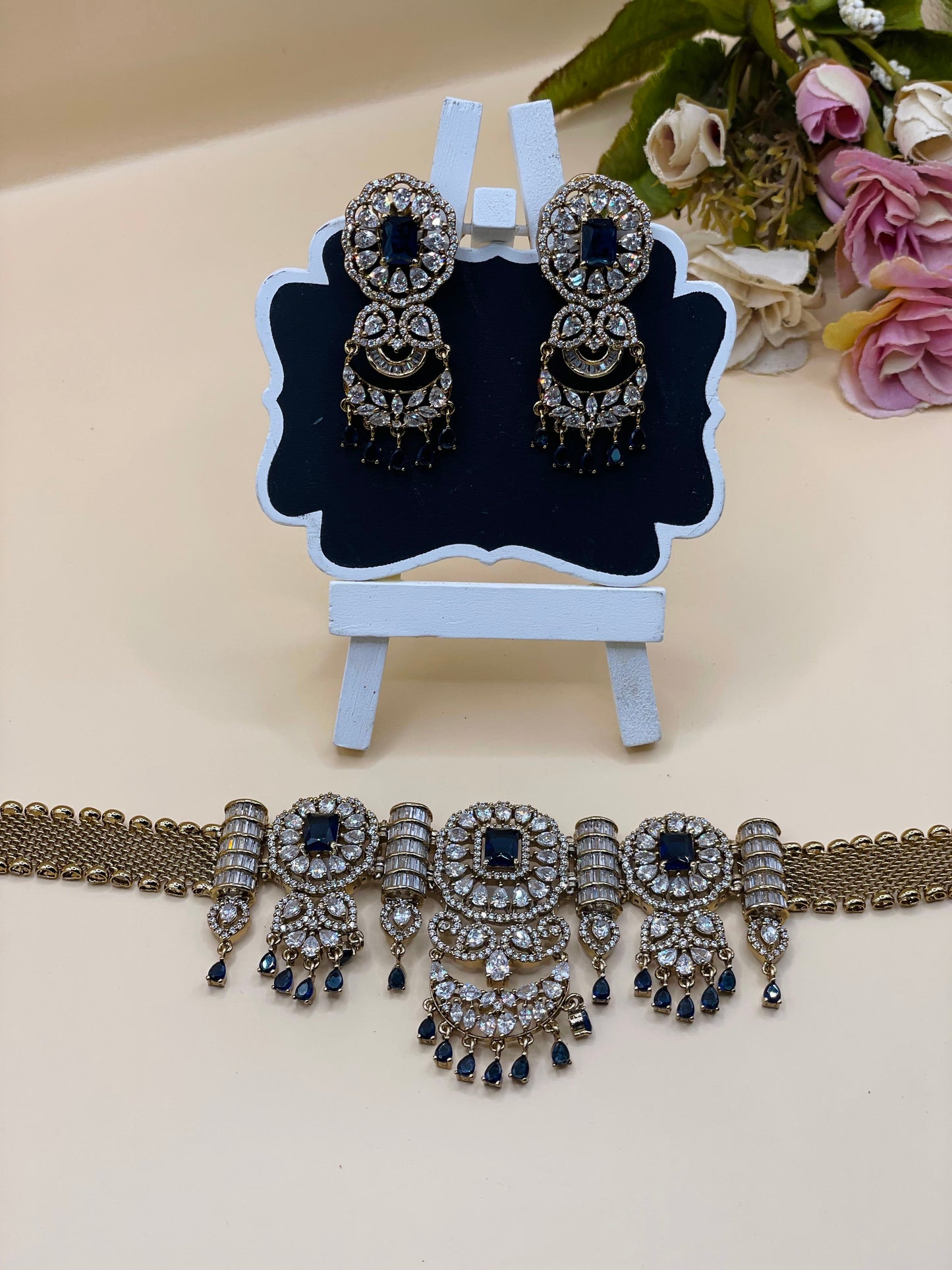 Navy Blue Stone AD Choker