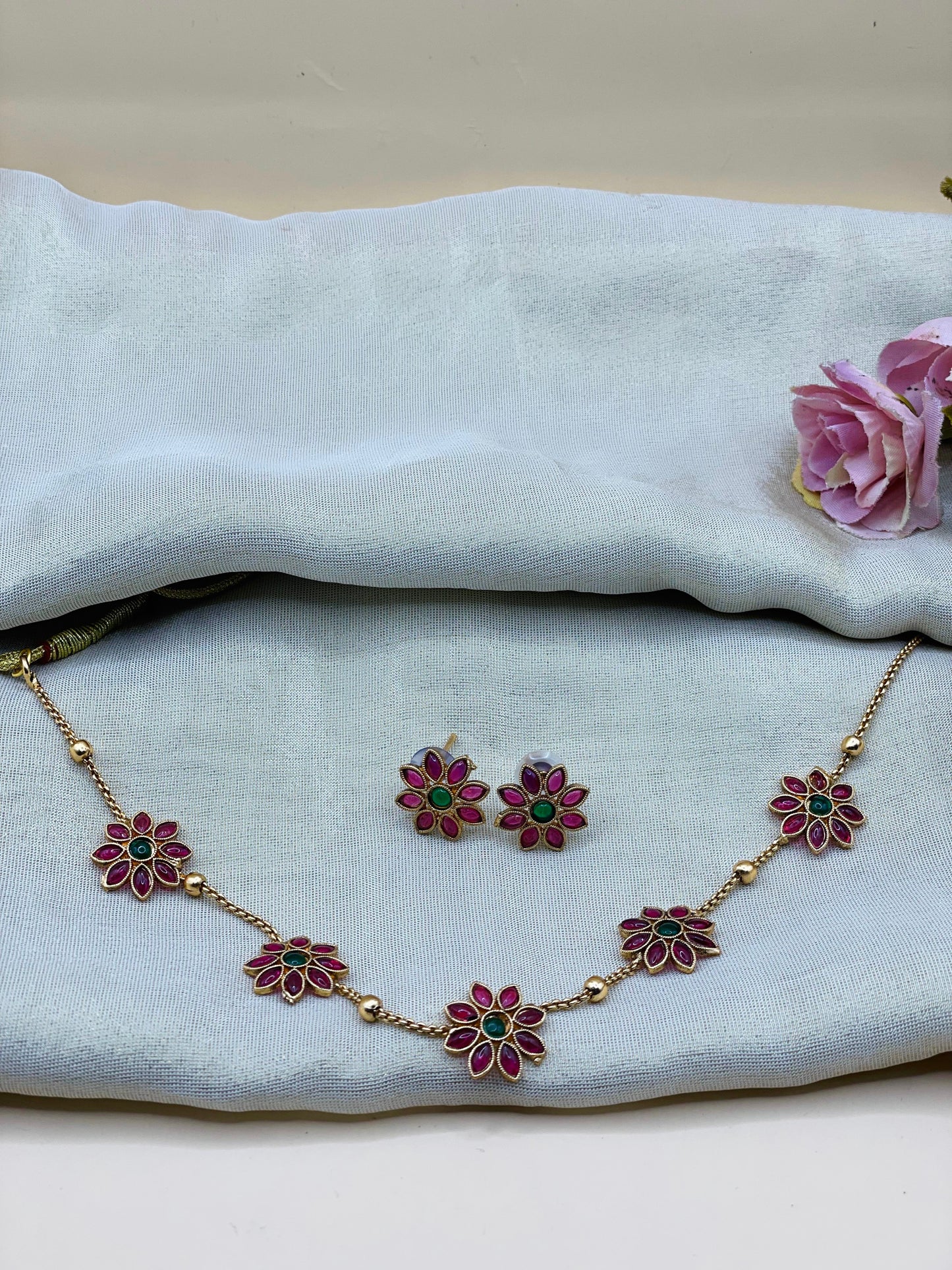 Floral necklace set-N030