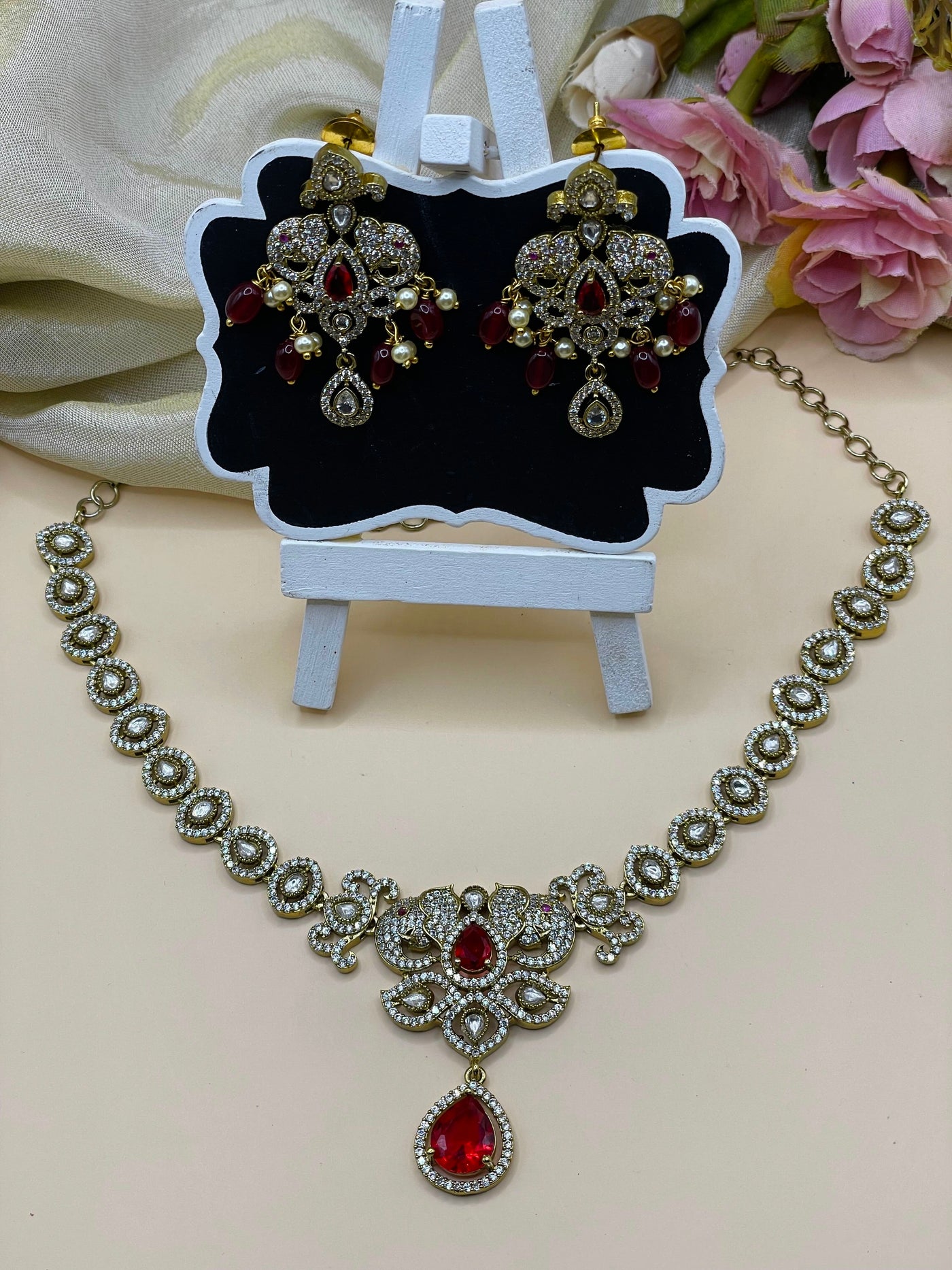 Ruby Glow Necklace Set