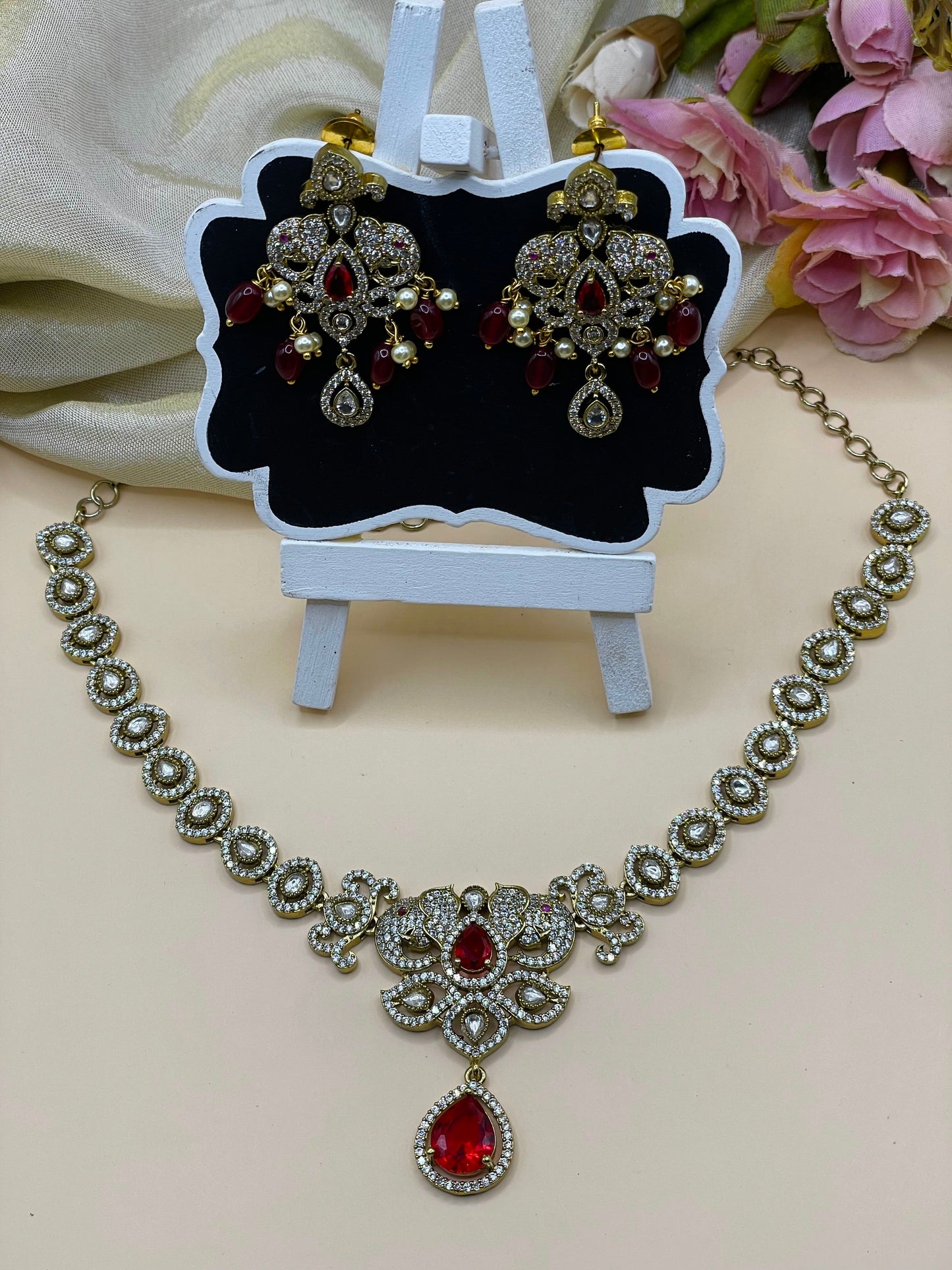 Ruby Glow Necklace Set