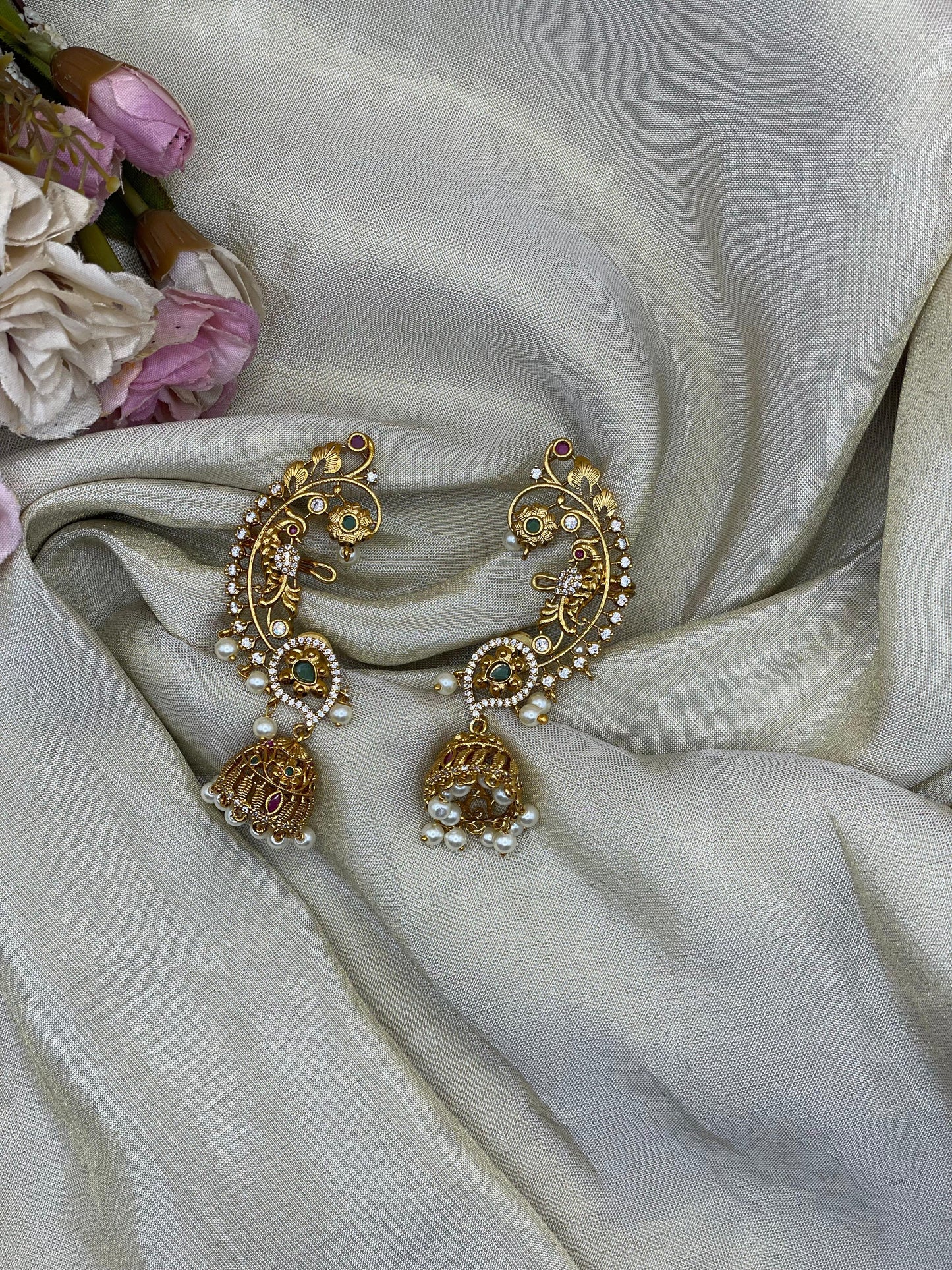 Royal Kundan Earcuff with Jhumka-EC002
