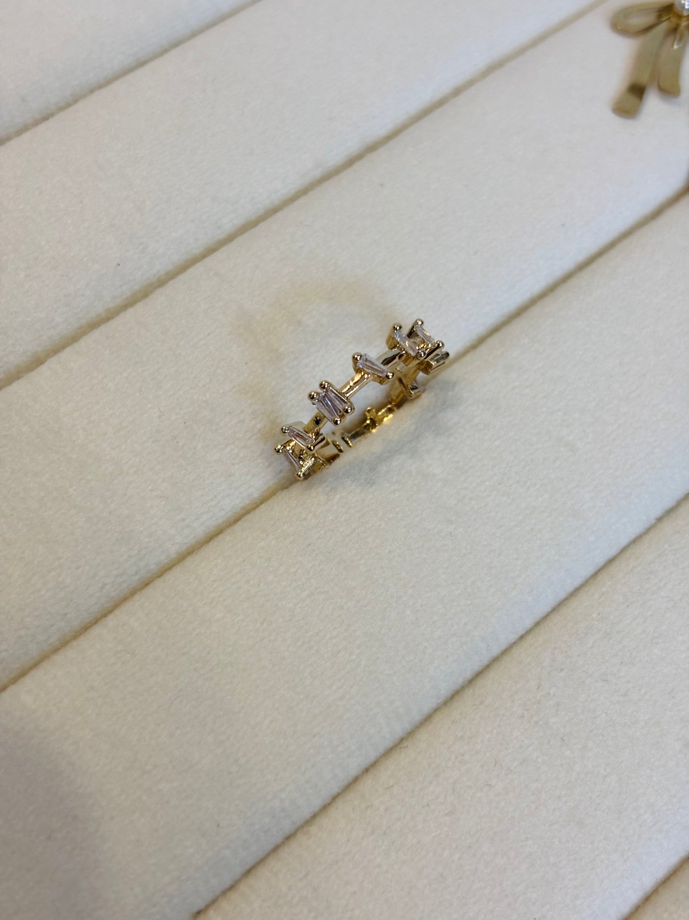 Emerald Cut Spark Adjustable Ring-R1