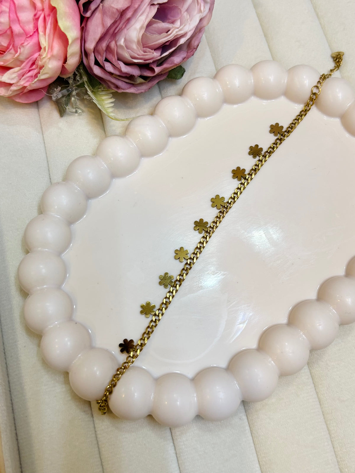 Golden Blossom Chain Bracelet-BR014