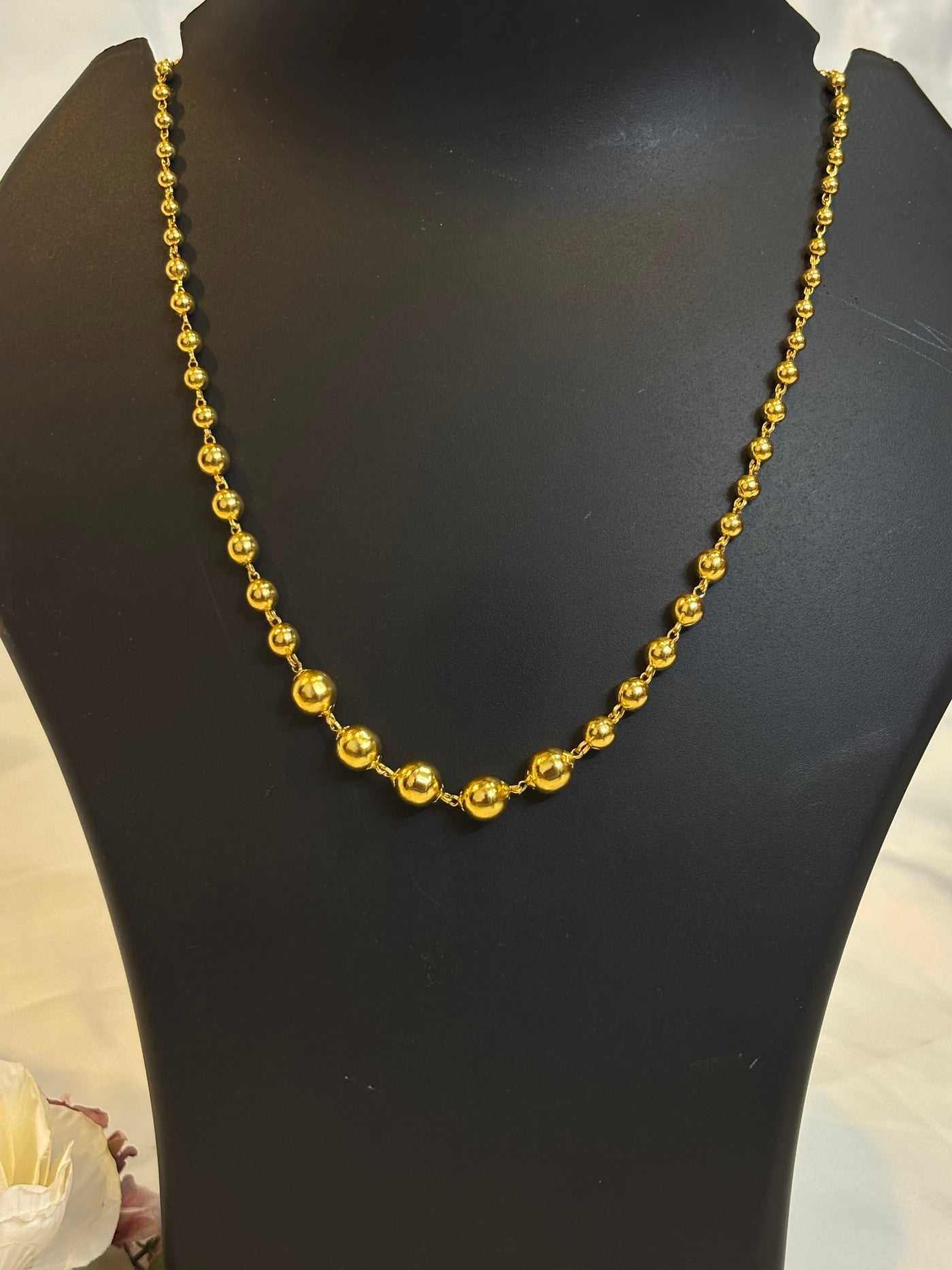 Classic Gold Beaded Accent Necklace-NK04