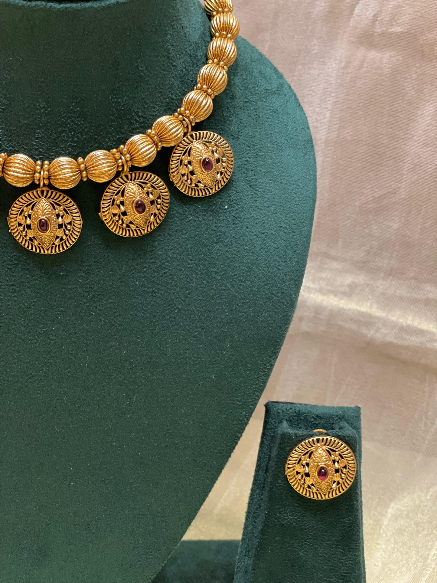 Antique Gold Coin Choker Necklace-CH012(02)