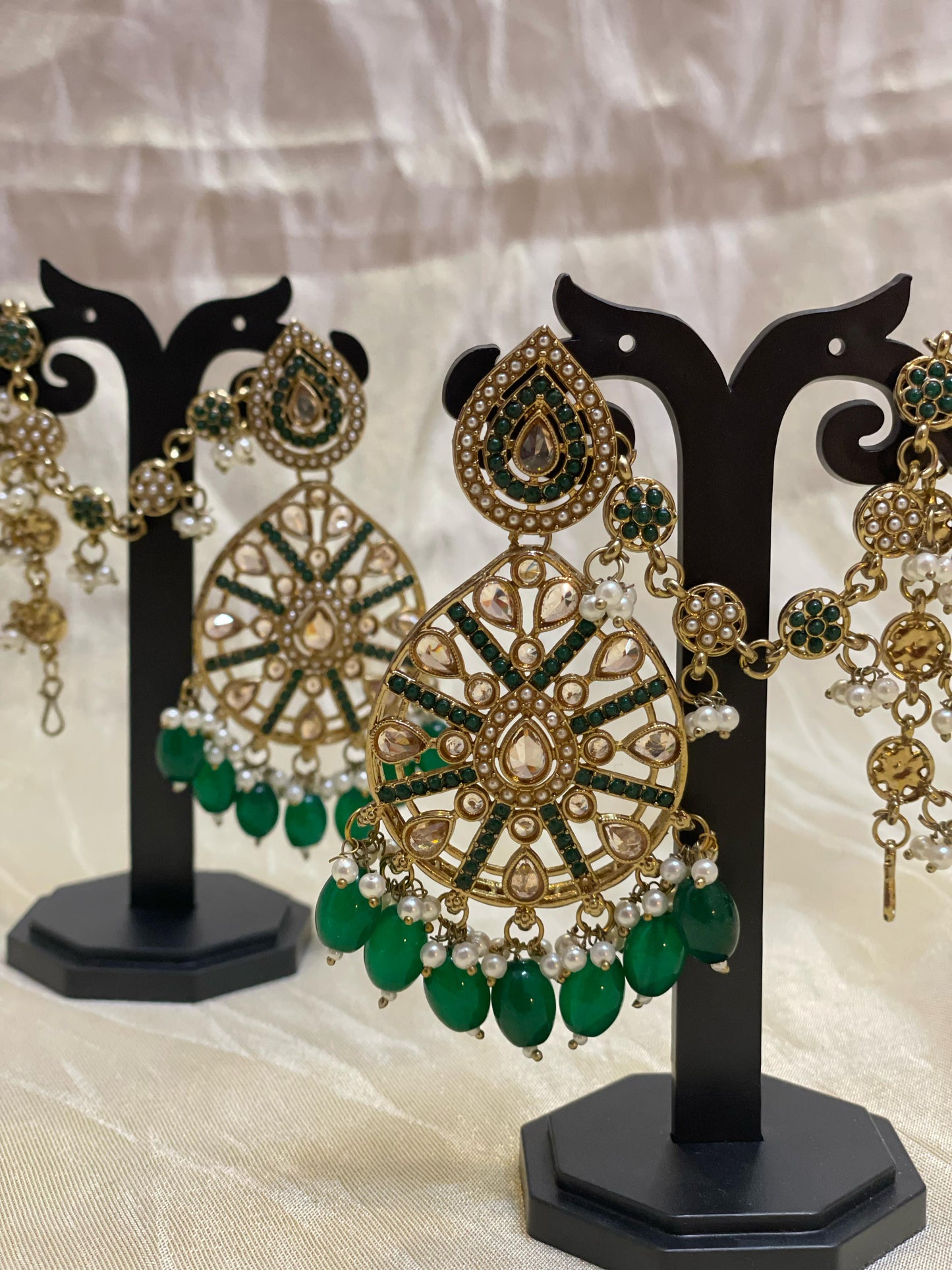 Kundan chandbali earrings