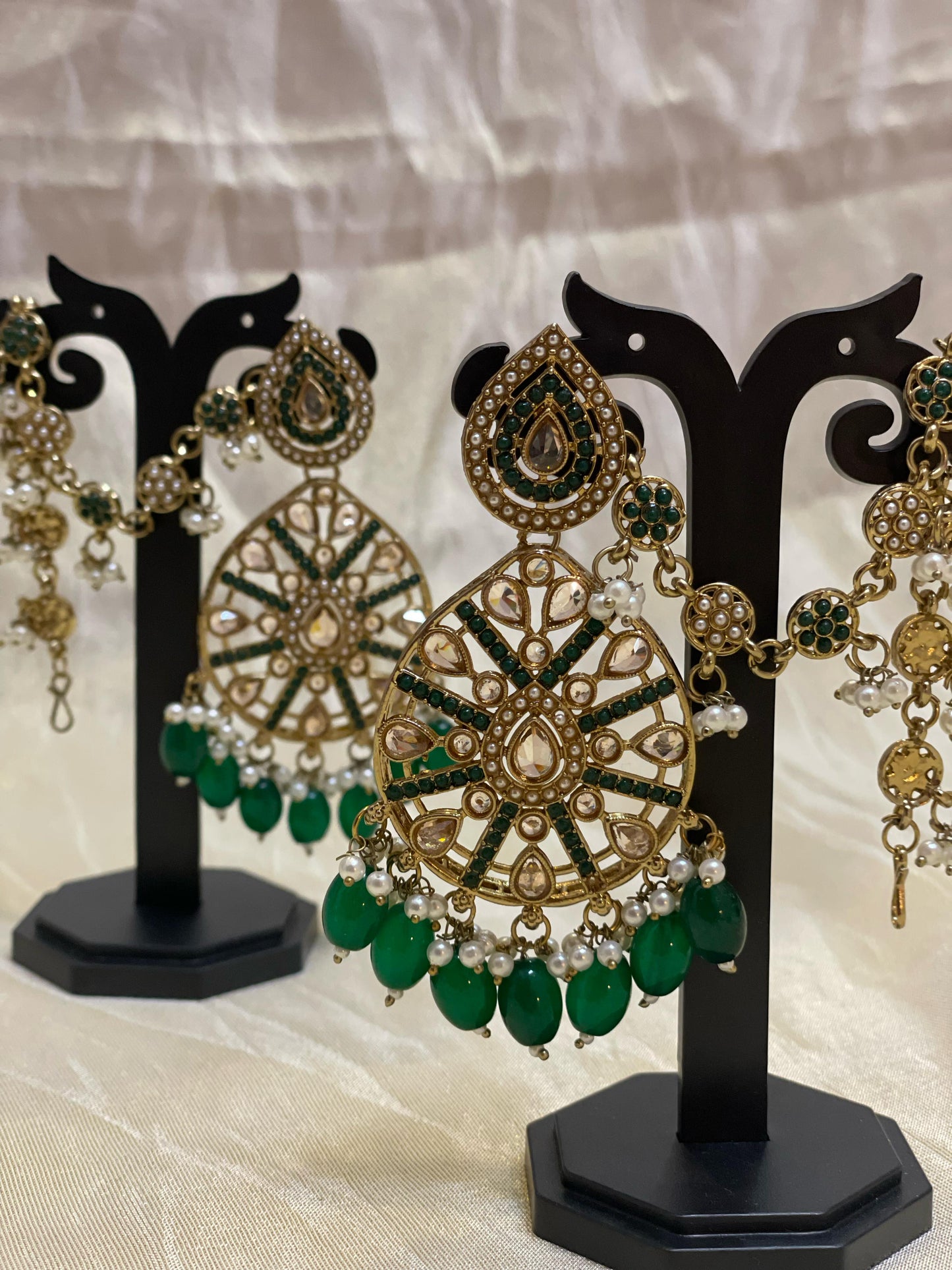 Kundan chandbali earrings