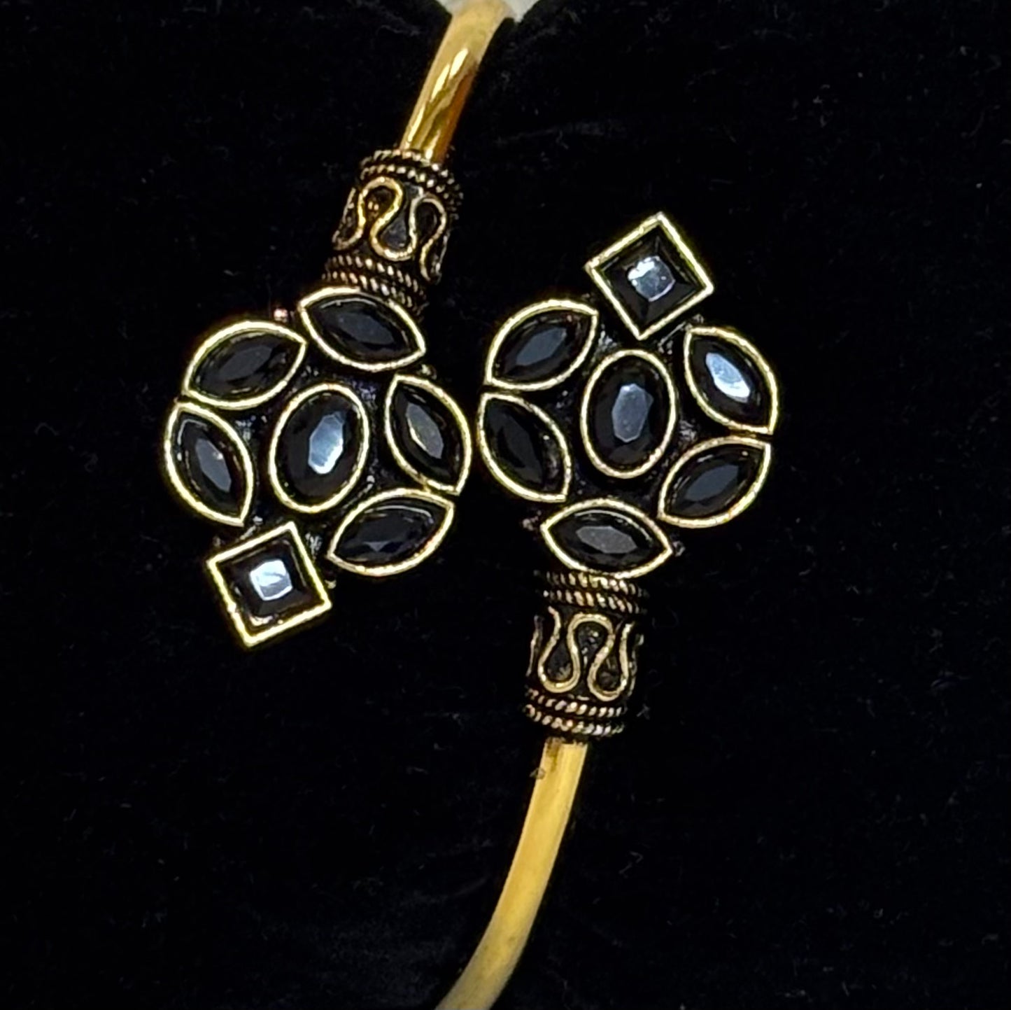 Royal Black Stone Kada Bracelet