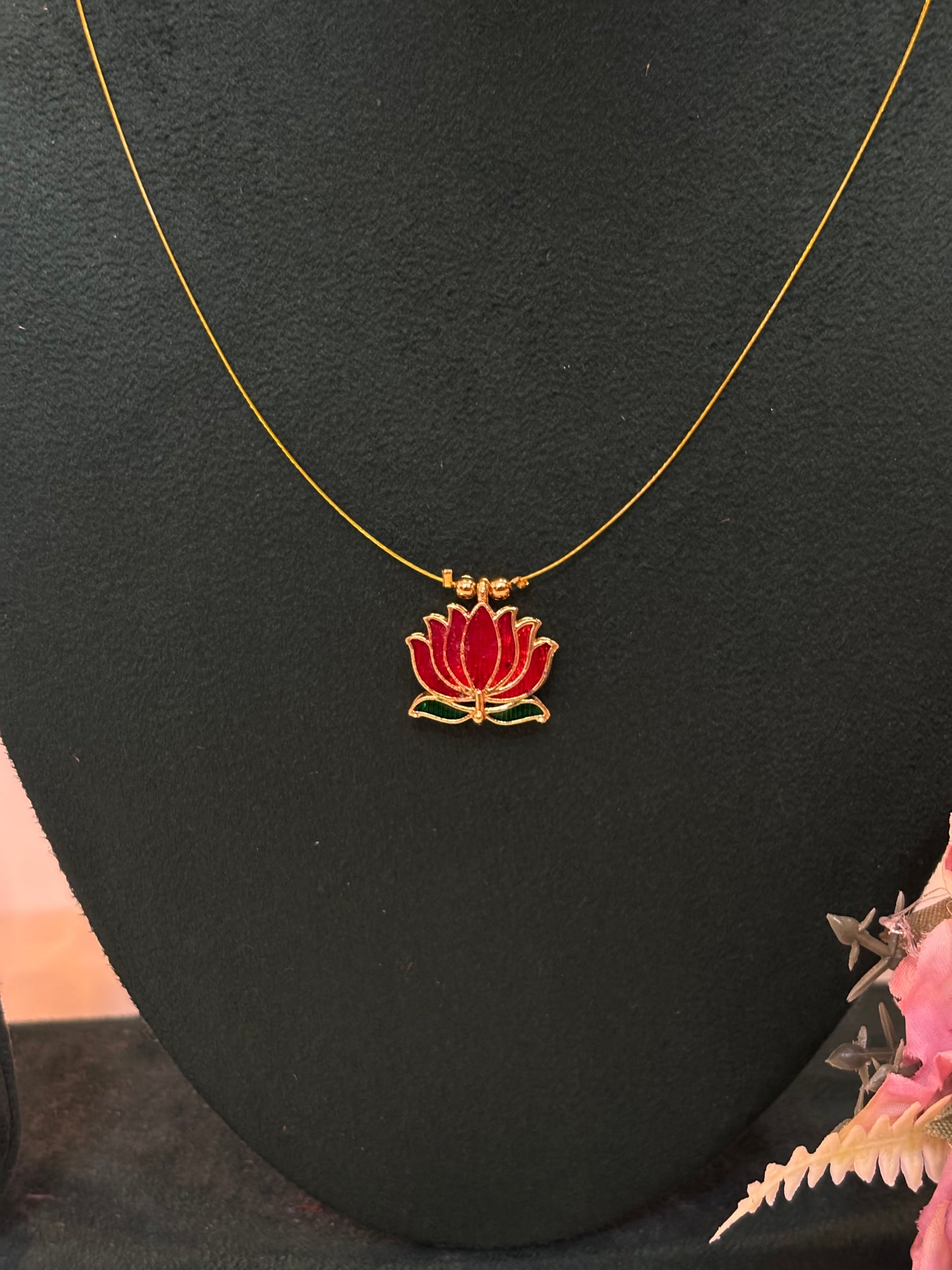 Red Lotus Invisible Necklace