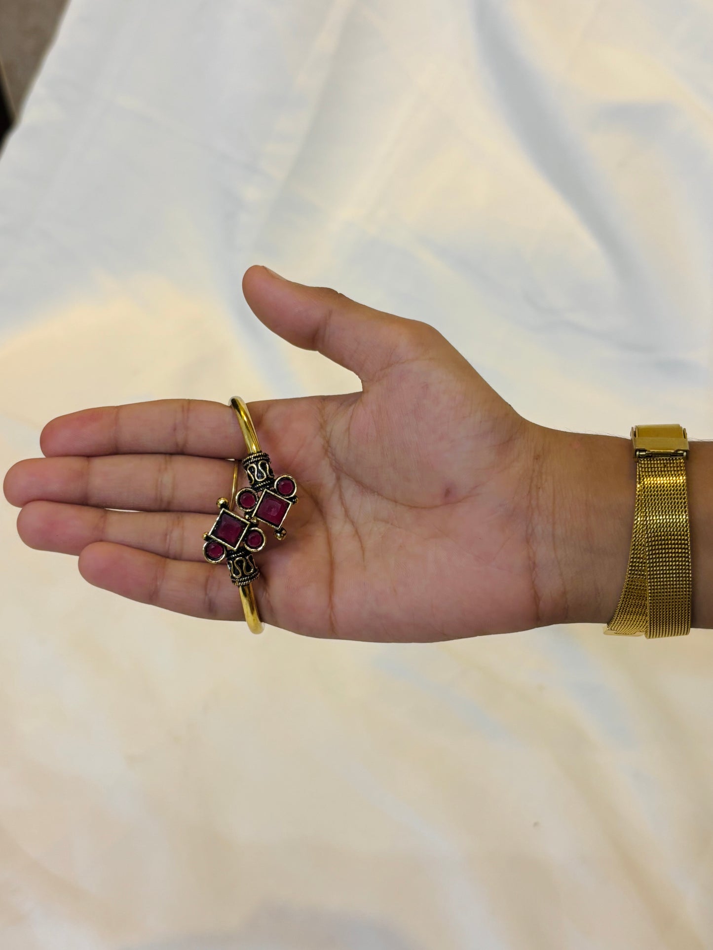 Antique Adjustable Ruby Bangle