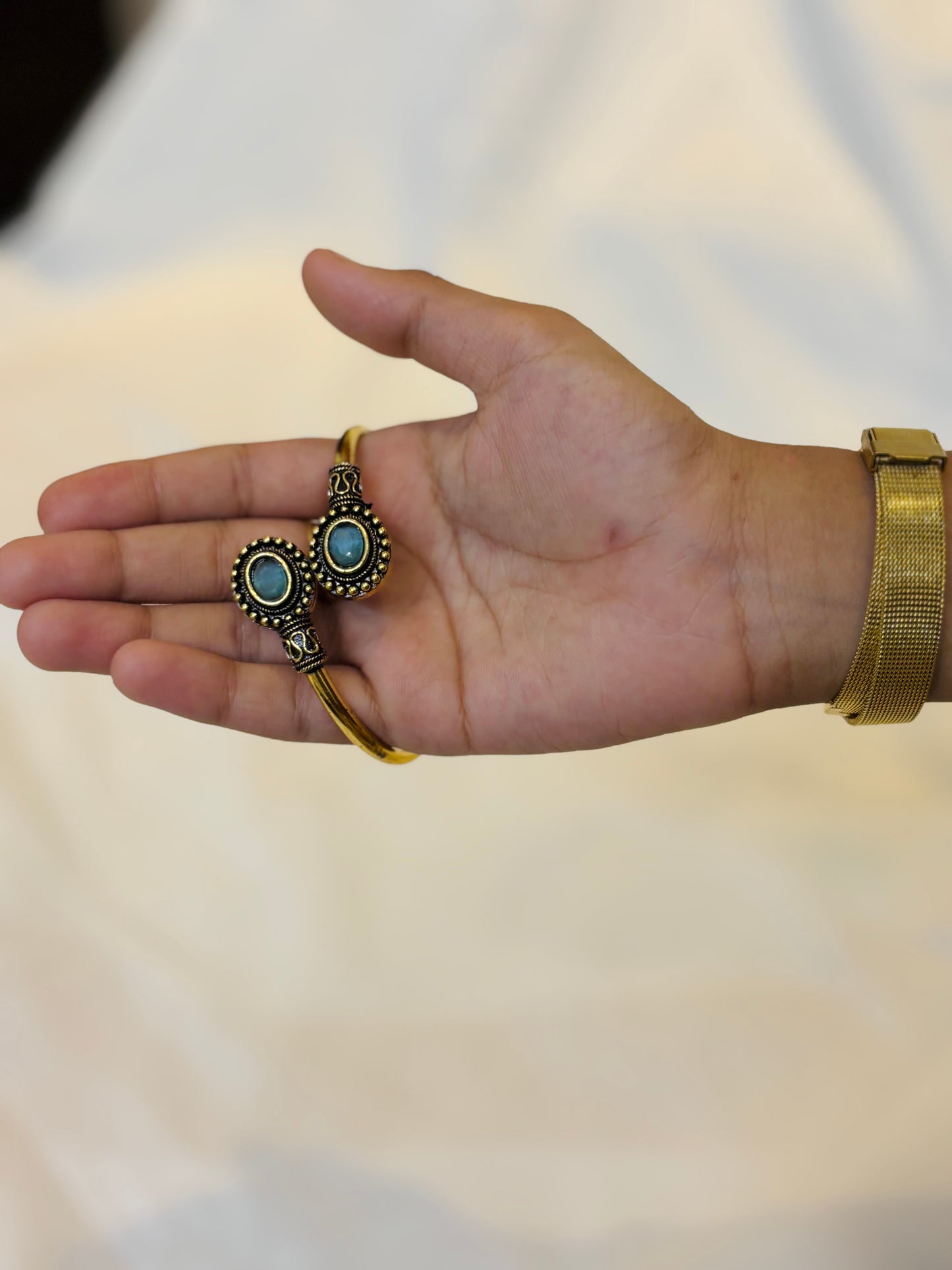 Antique Kada Bangle with Blue Stone