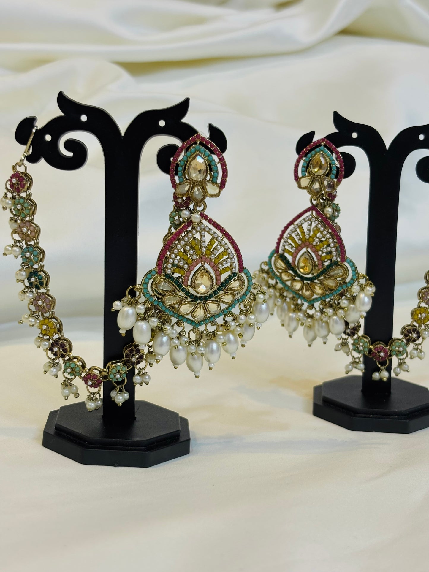 Multicolor Kundan Pearl Bridal Set