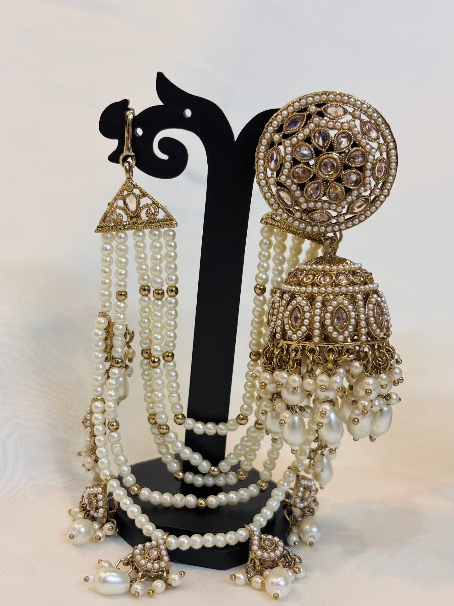 Royal Pearl Kundan Jhumka-E4
