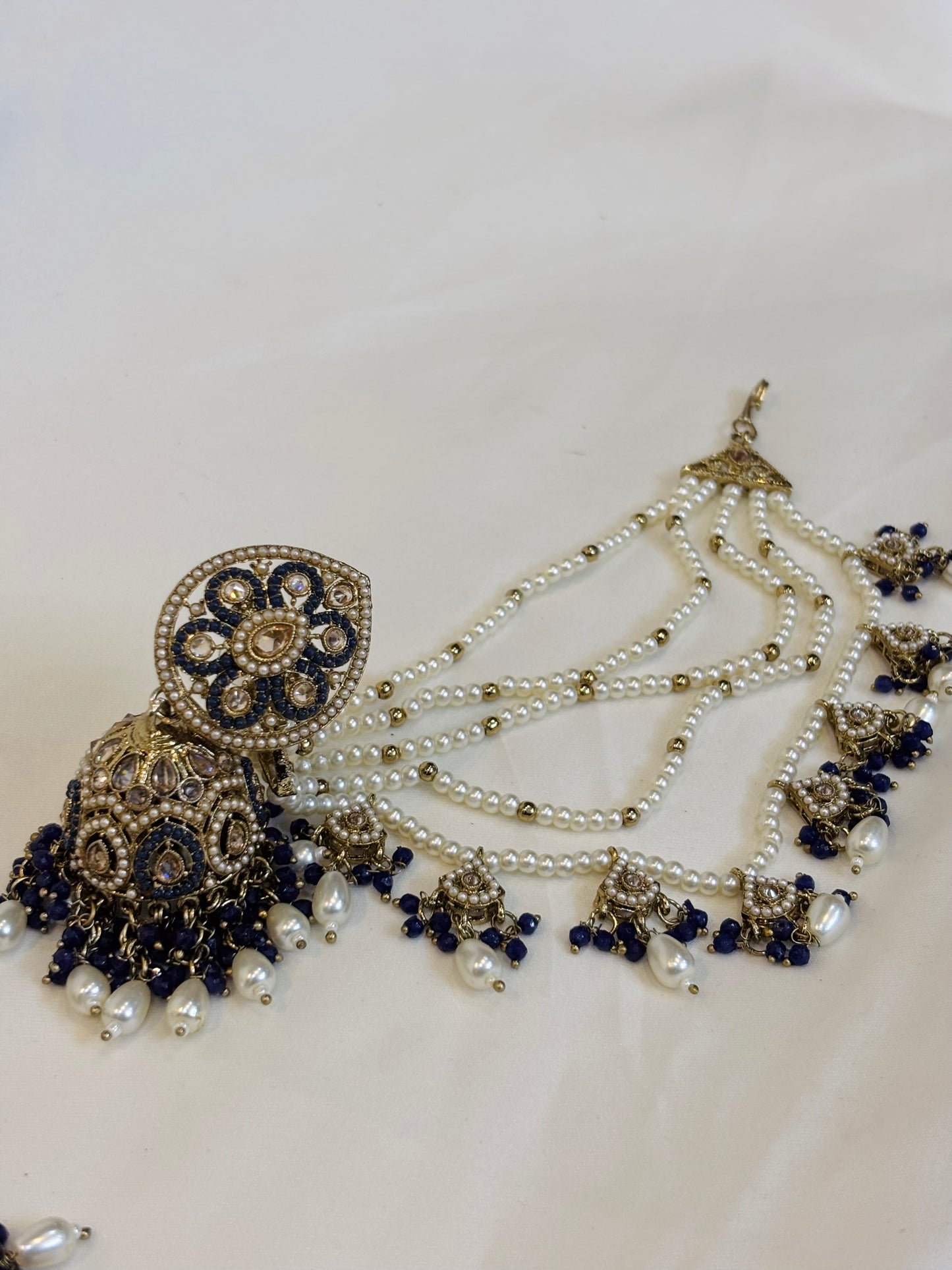 Royal Blue Kundan Pearl Bridal Set-E4