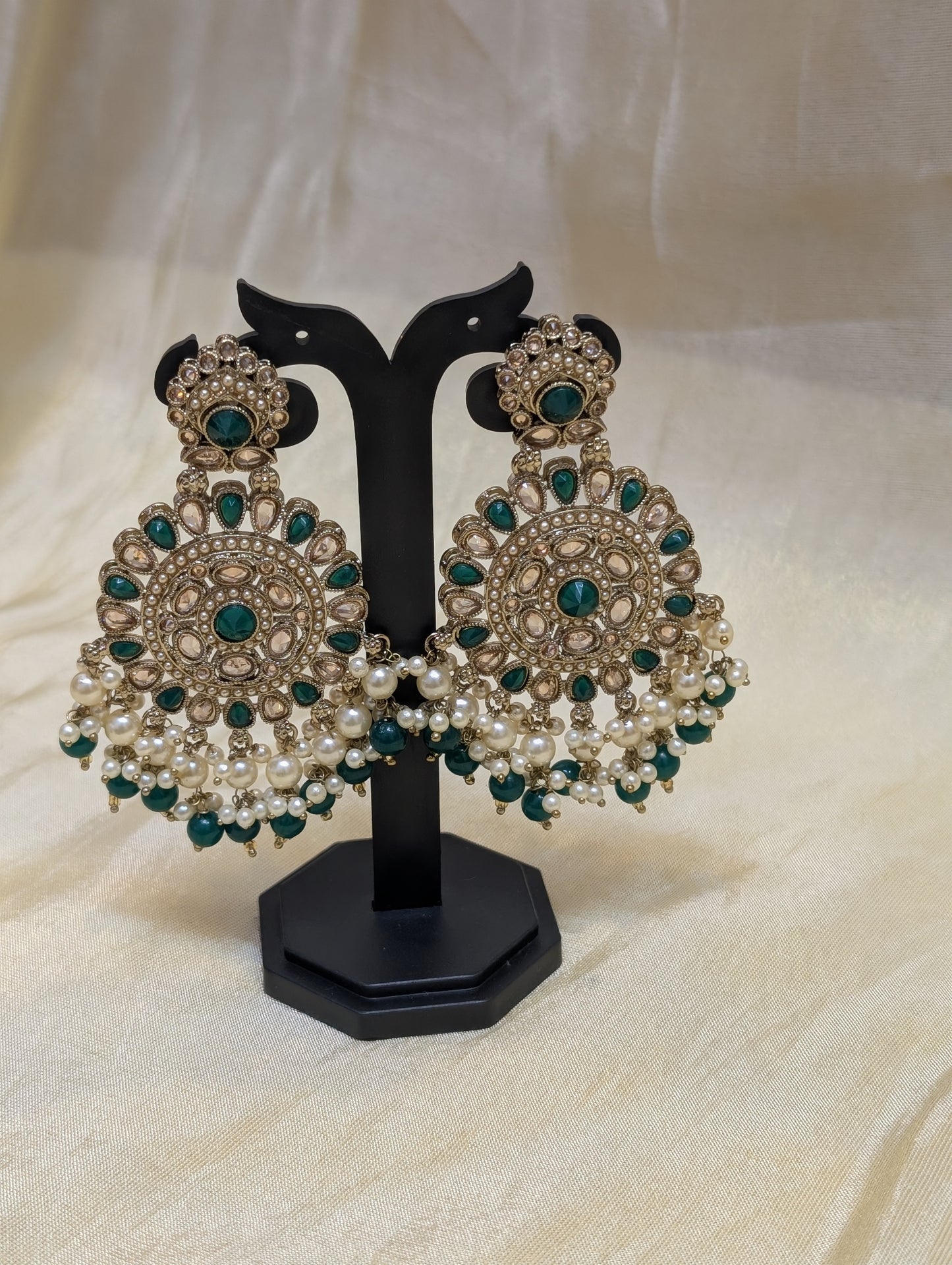 Traditional Kundan Chandbali earrings