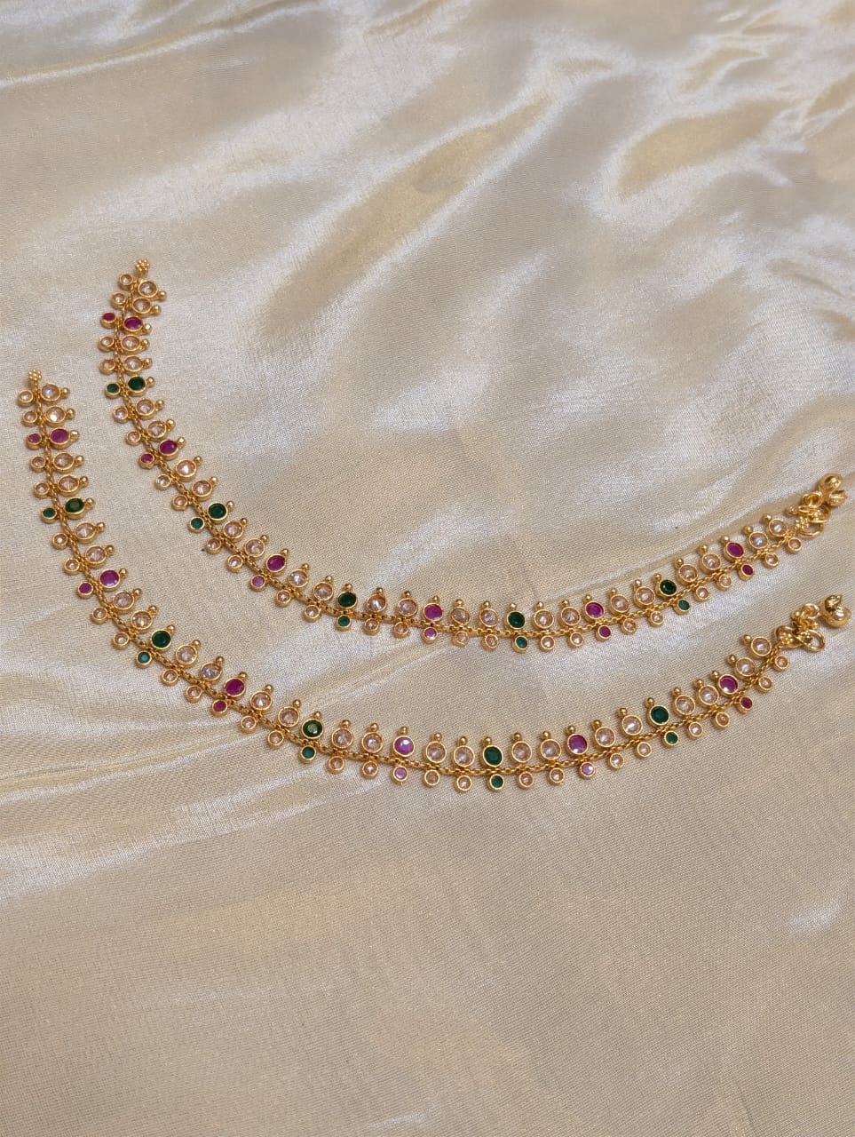 Multicolor Stone Gold-Plated Payal -A002(02)