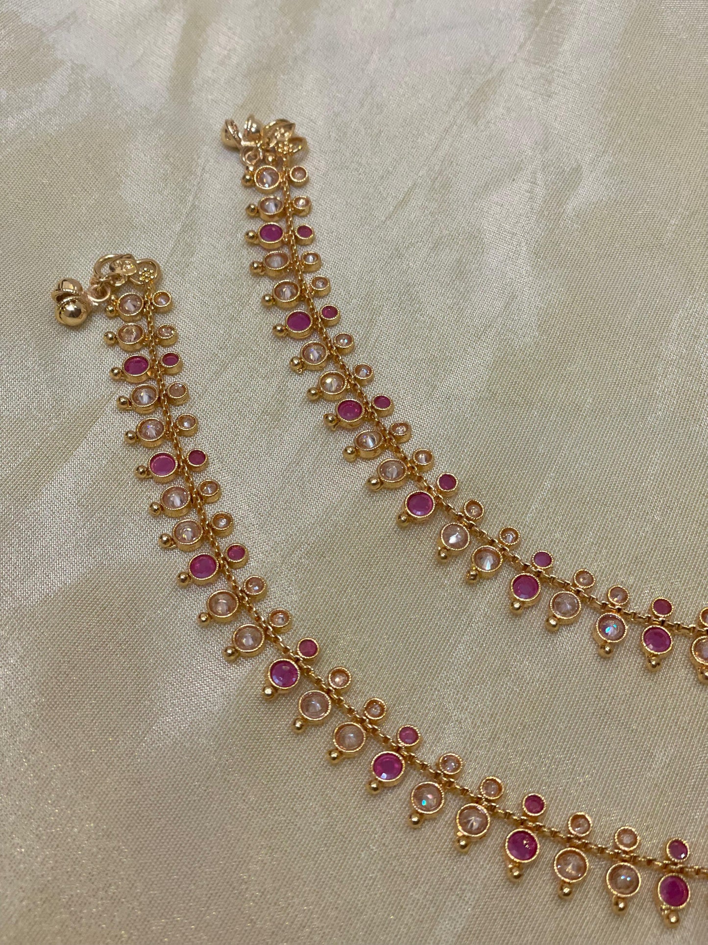 Ruby & Kundan Gold-Plated Payal -A002(03)