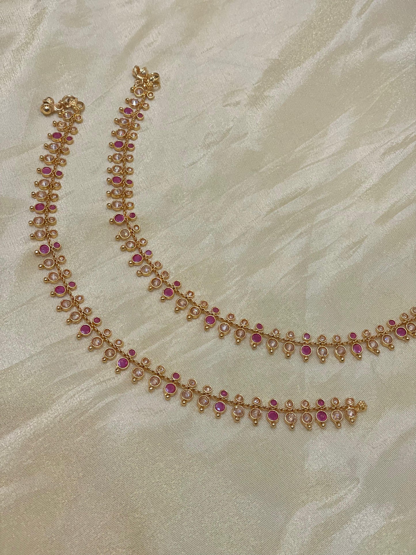 Ruby & Kundan Gold-Plated Payal -A002(03)