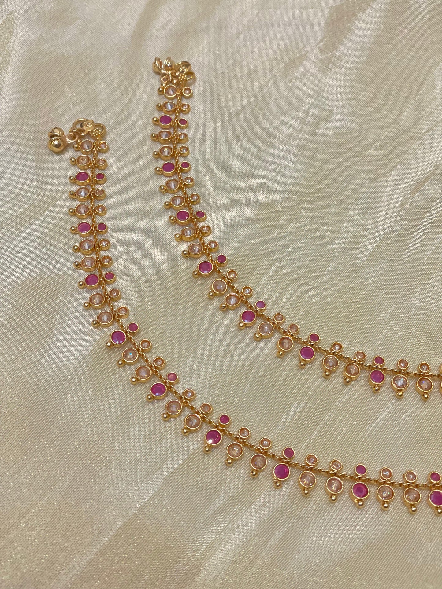 Ruby & Kundan Gold-Plated Payal -A002(03)