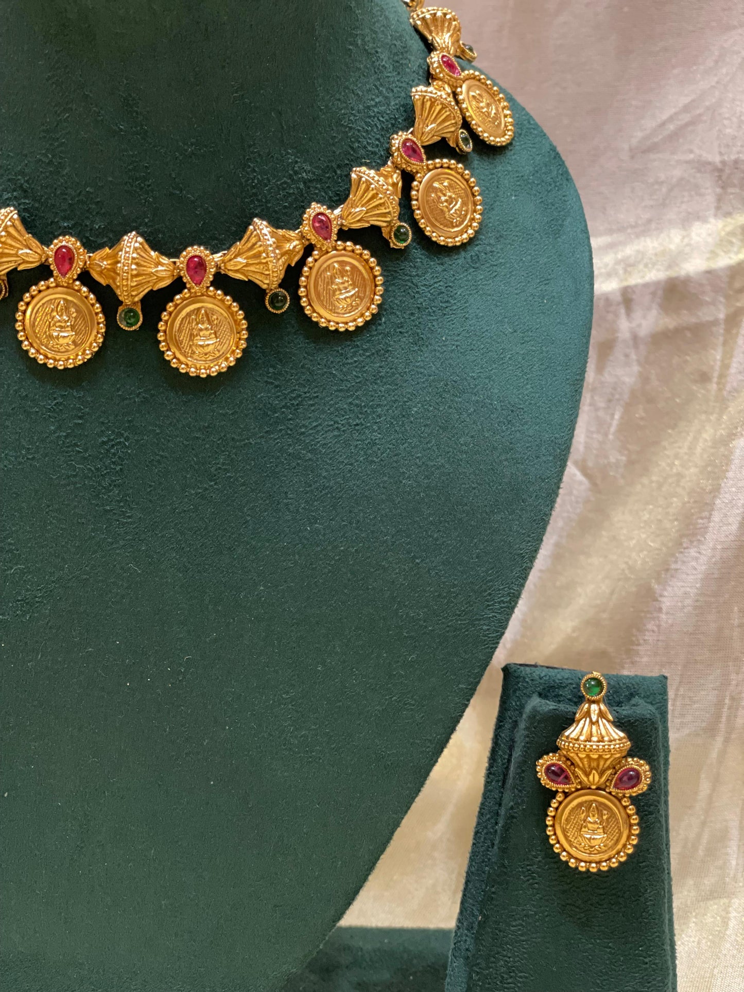 Lakshmi Temple Coin Necklace Set-CH007(01)