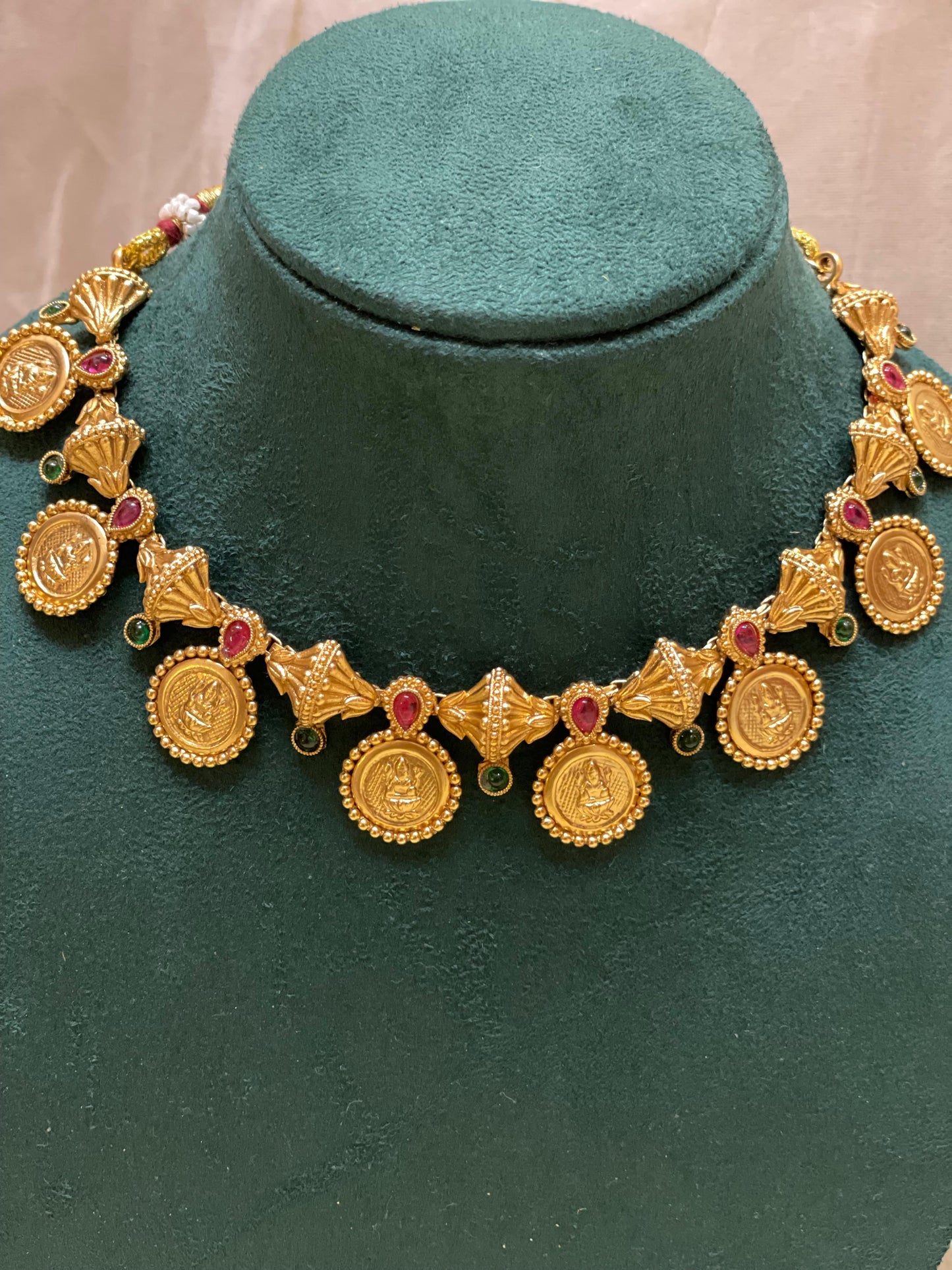 Lakshmi Temple Coin Necklace Set-CH007(01)