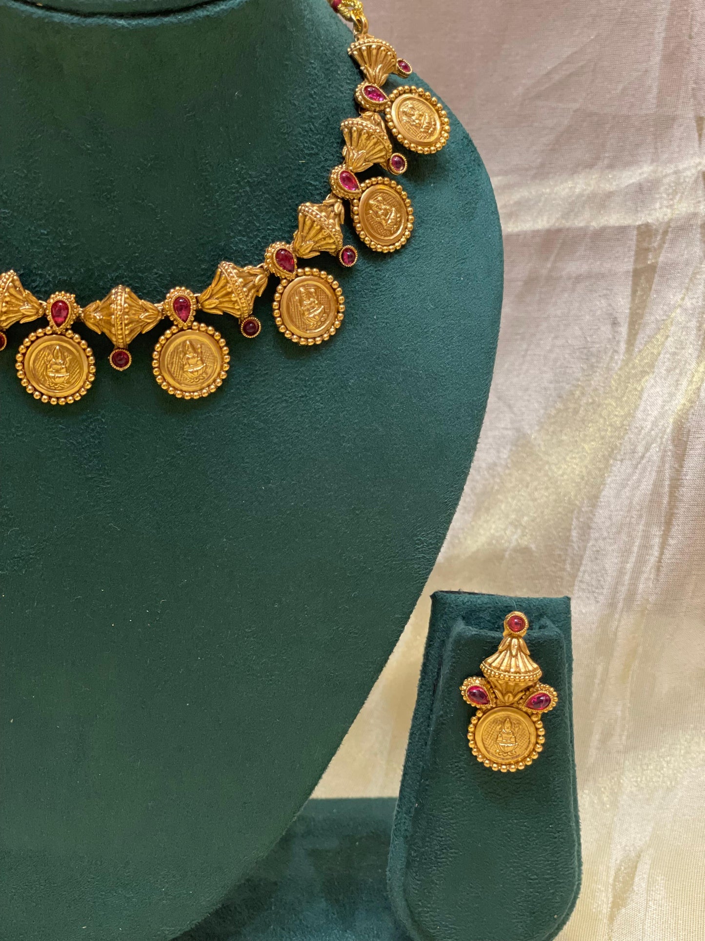 Lakshmi Temple Coin Necklace Set-CH007(02)
