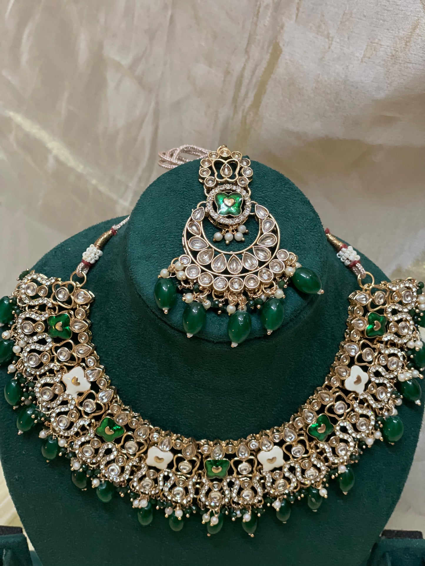 Green Kundan Bridal Set-BR004(02)