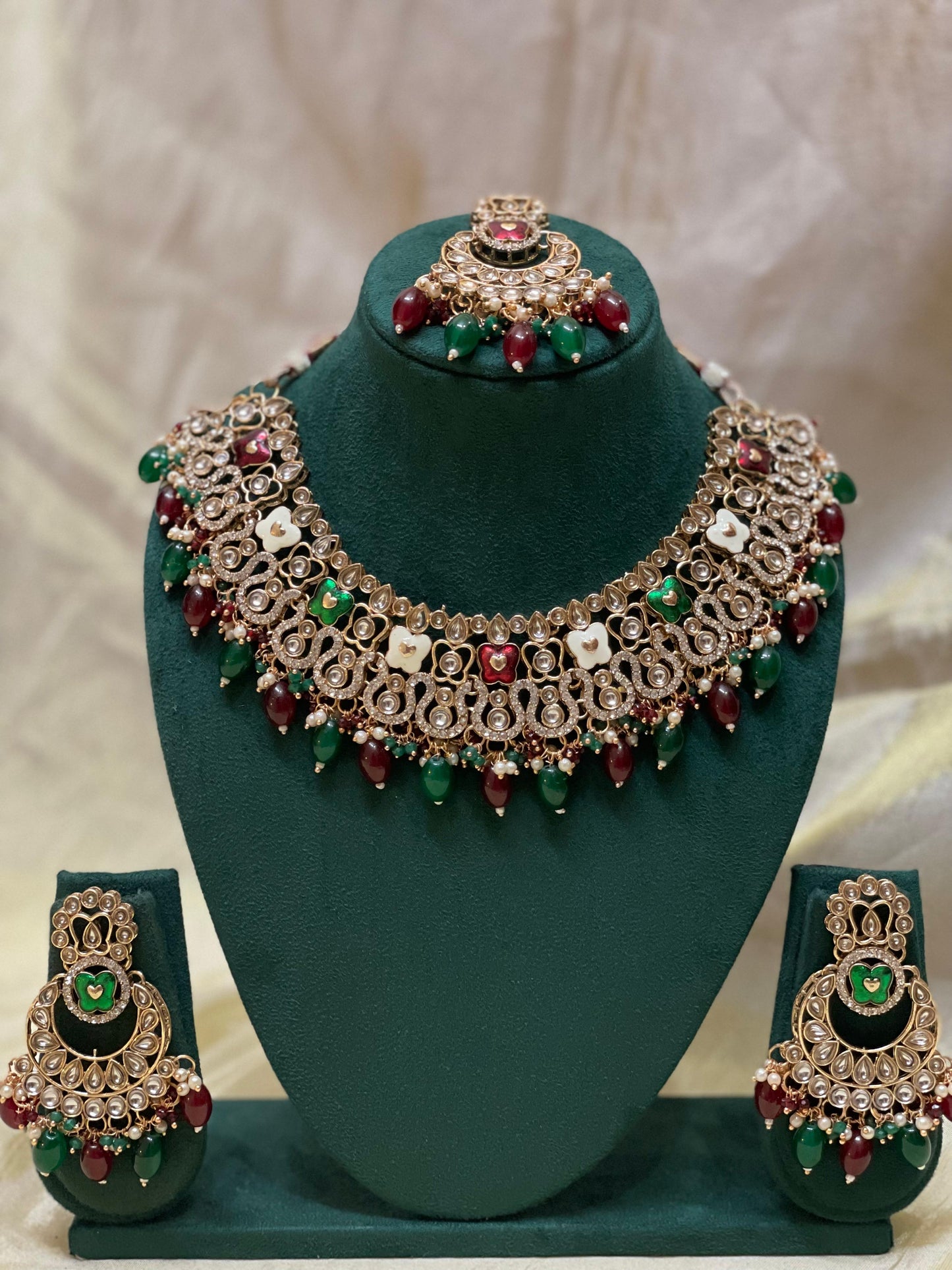 Multicolor Kundan Bridal Necklace Set-BR004(03)