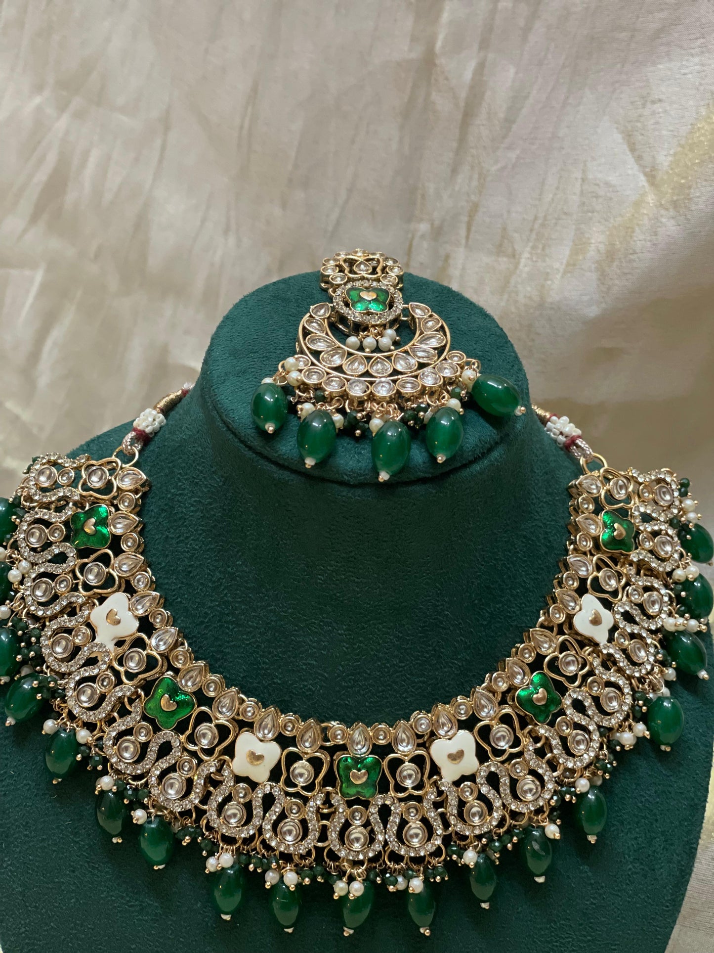 Green Kundan Bridal Set-BR004(02)