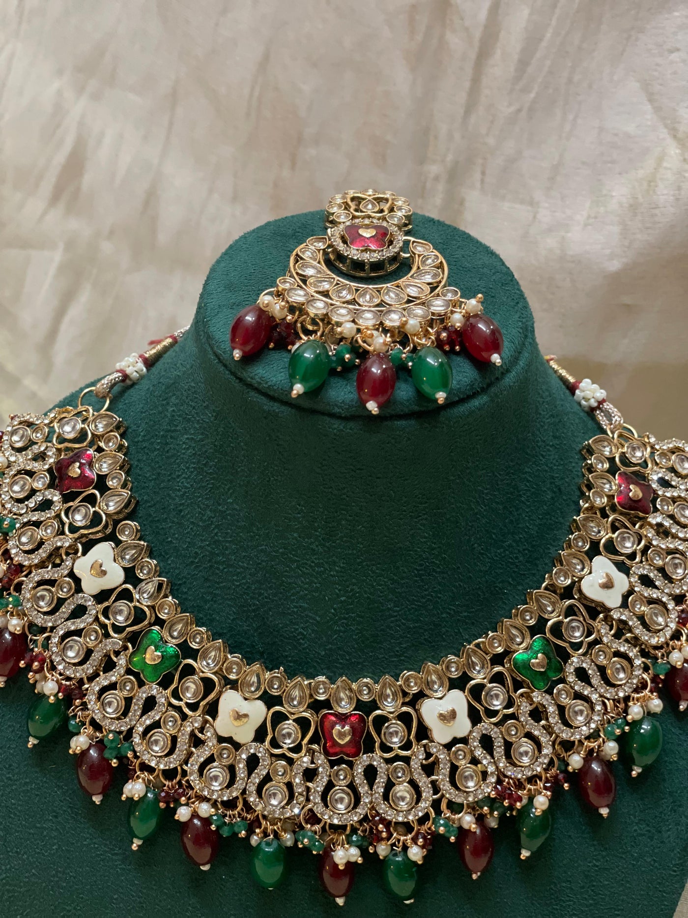 Multicolor Kundan Bridal Necklace Set-BR004(03)