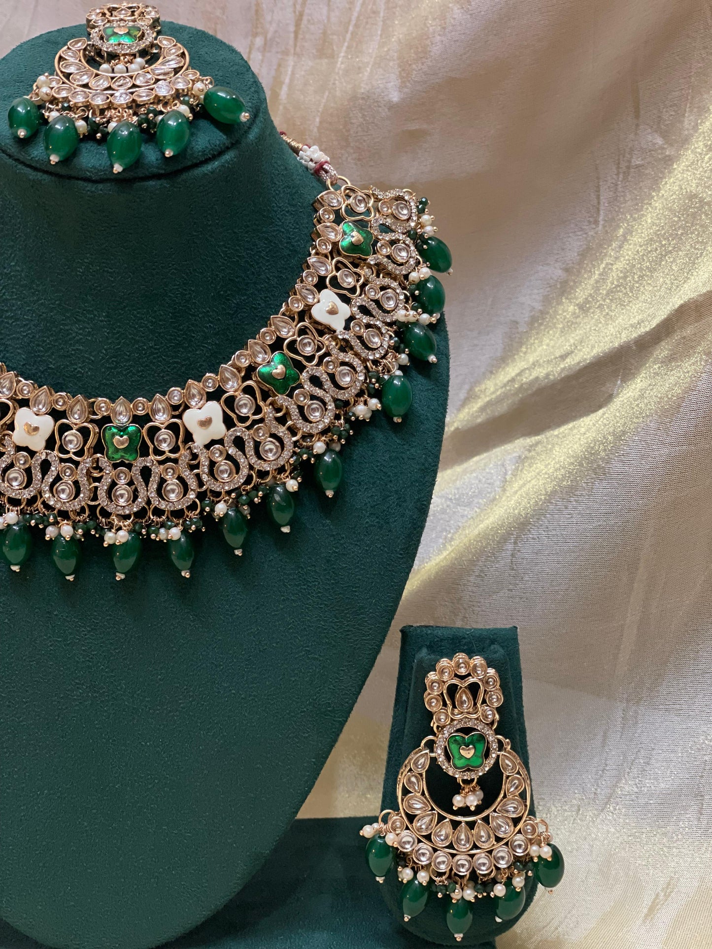 Green Kundan Bridal Set-BR004(02)