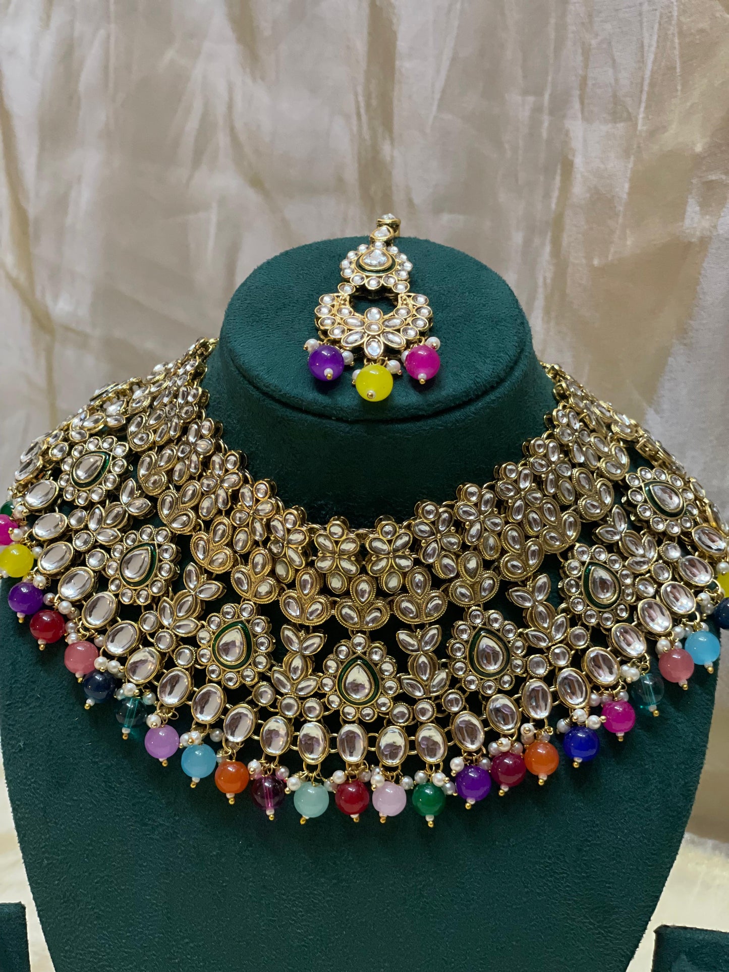 Rainbow Polki Kundan Choker Set -BR007(01)