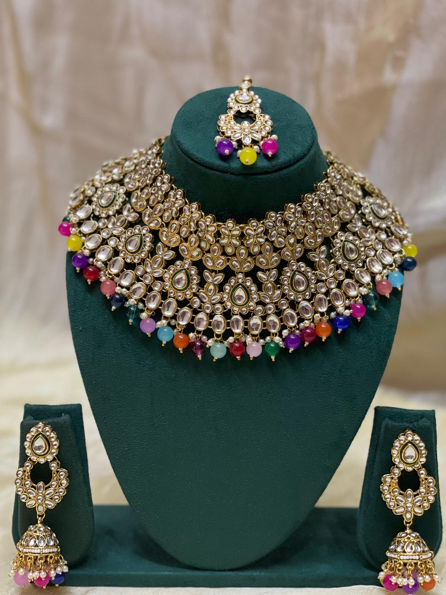 Rainbow Polki Kundan Choker Set -BR007(01)