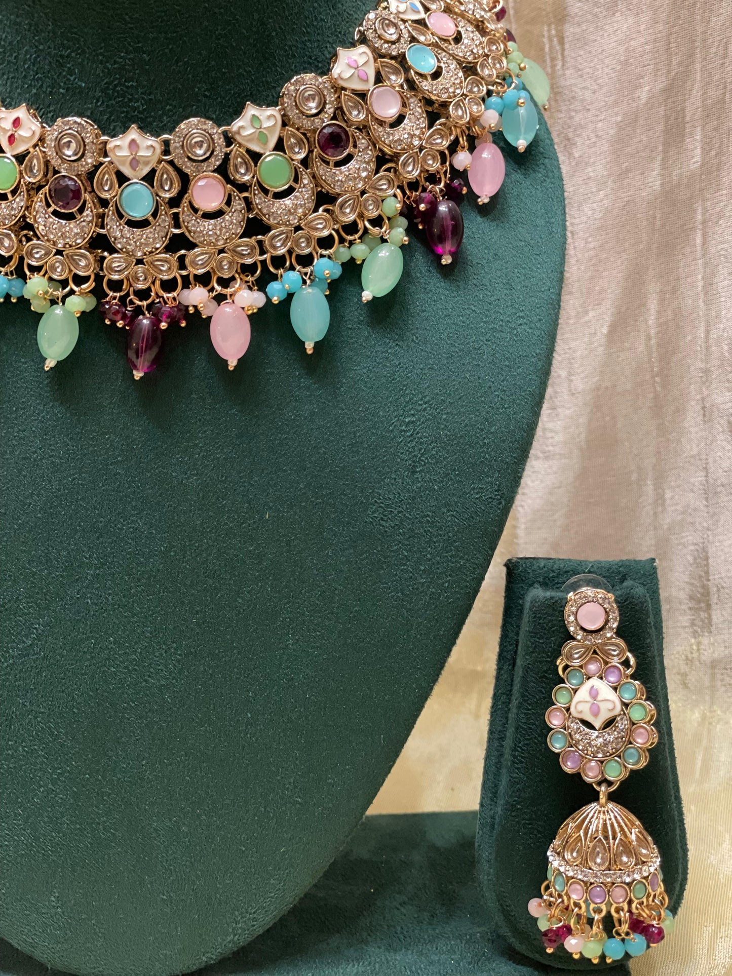 Pastel Royalty Kundan Choker Set-BR006(01)