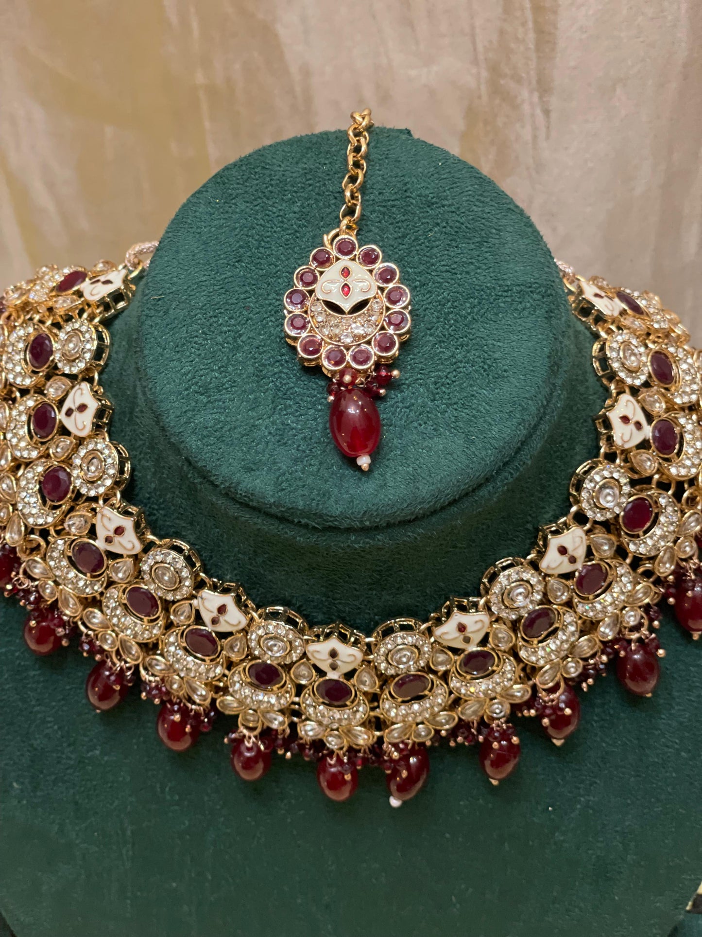 Royal Ruby Kundan Choker Set-BR006(03)