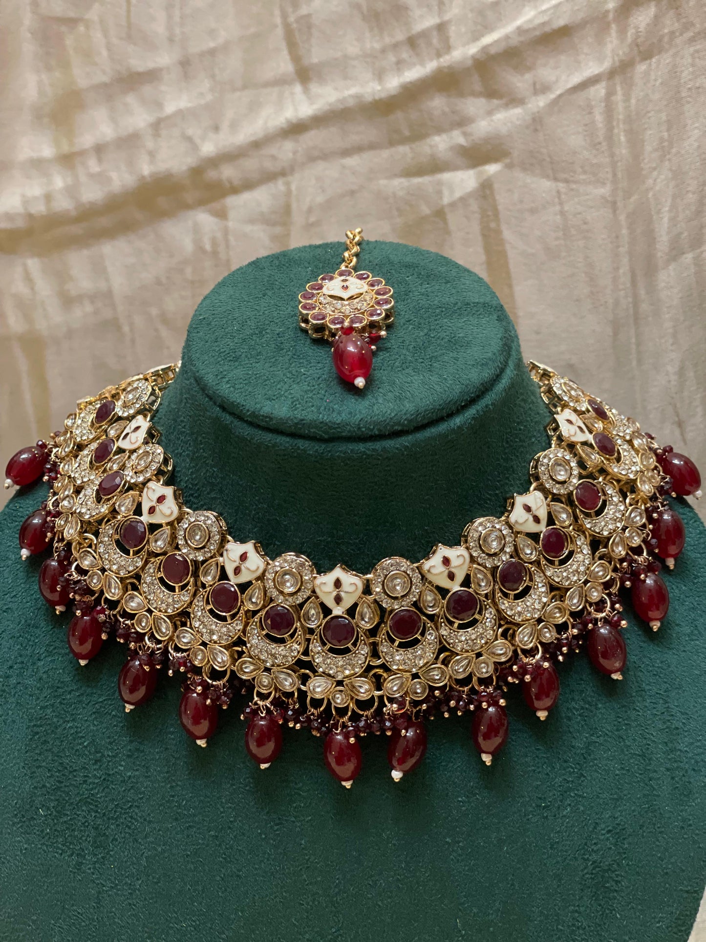 Royal Ruby Kundan Choker Set-BR006(03)