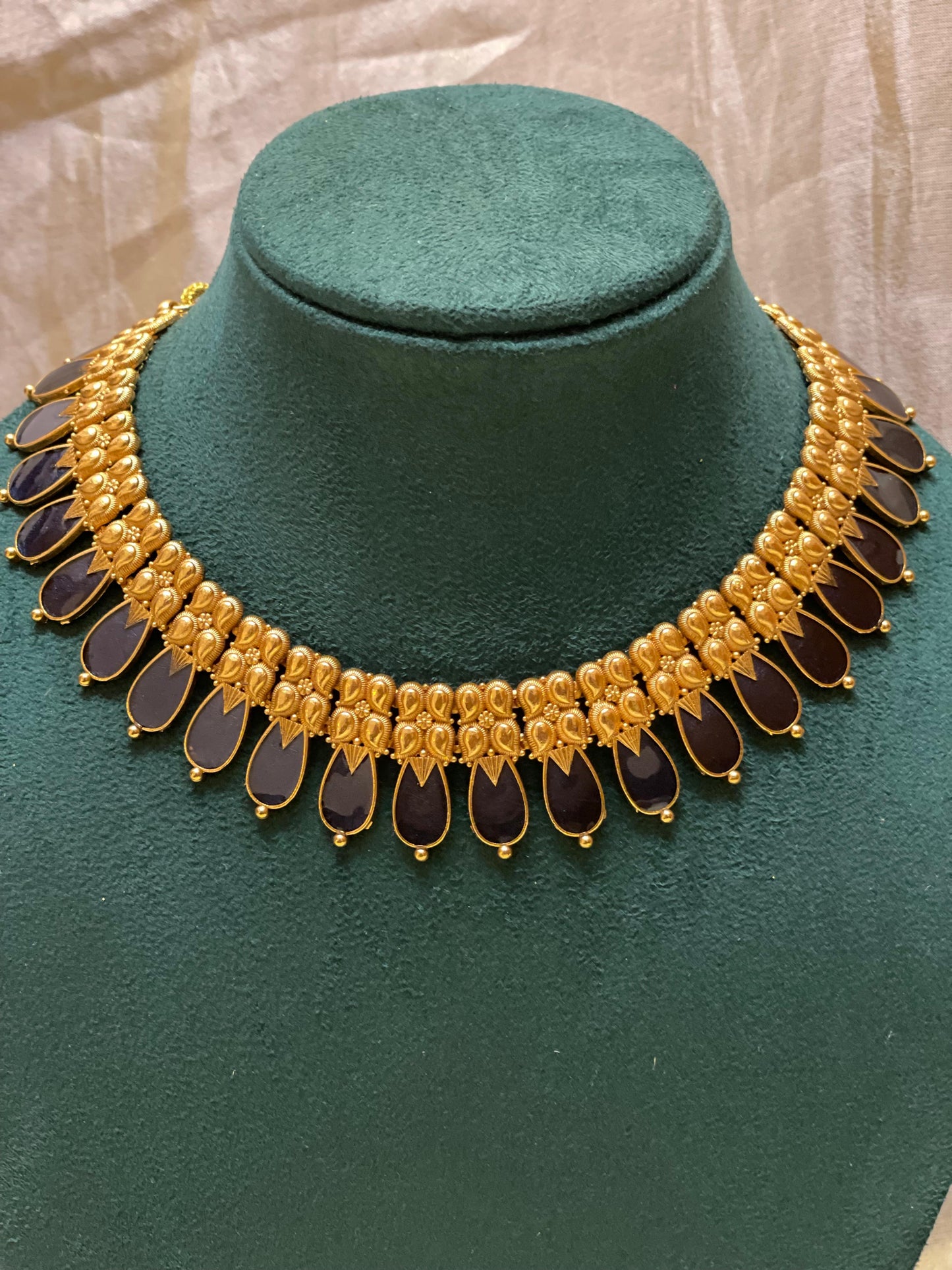 Royal Blue Teardrop Choker Set-CH009(02)