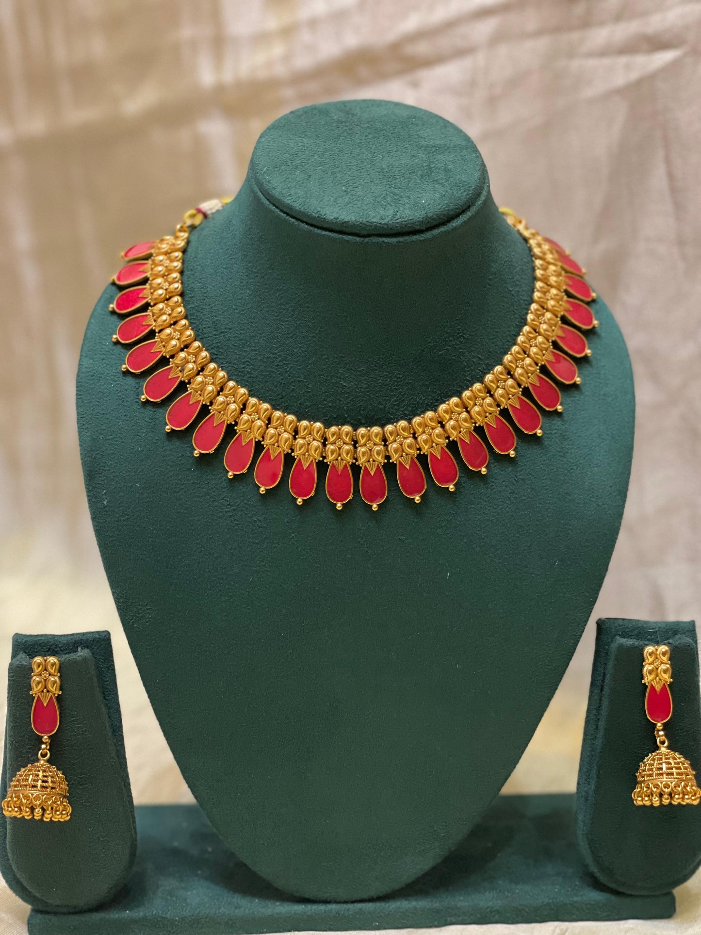 Crimson Glow Choker Set-CH009(03)